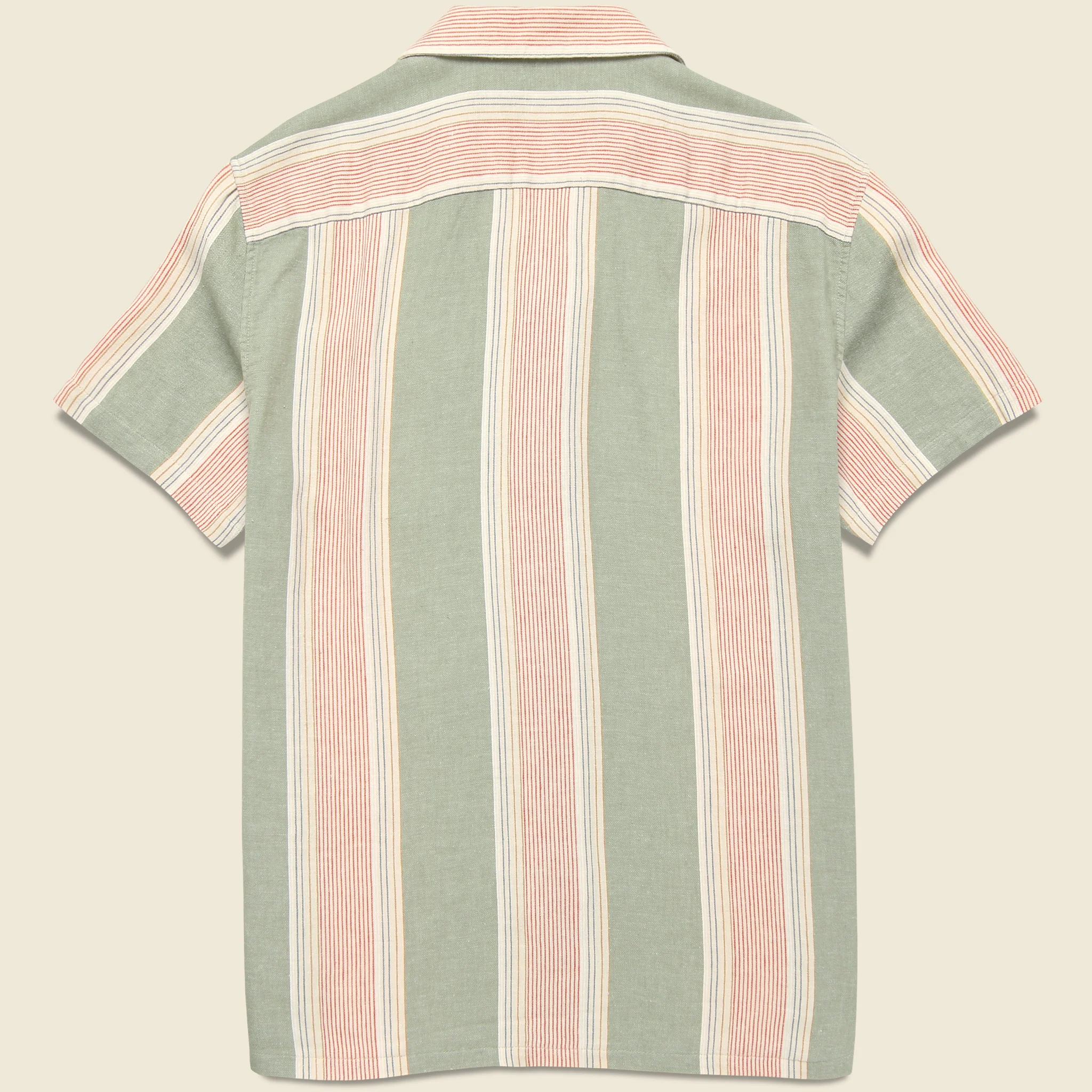 Hemp Blend Camp Shirt - Forest Isle Stripe - Image 3