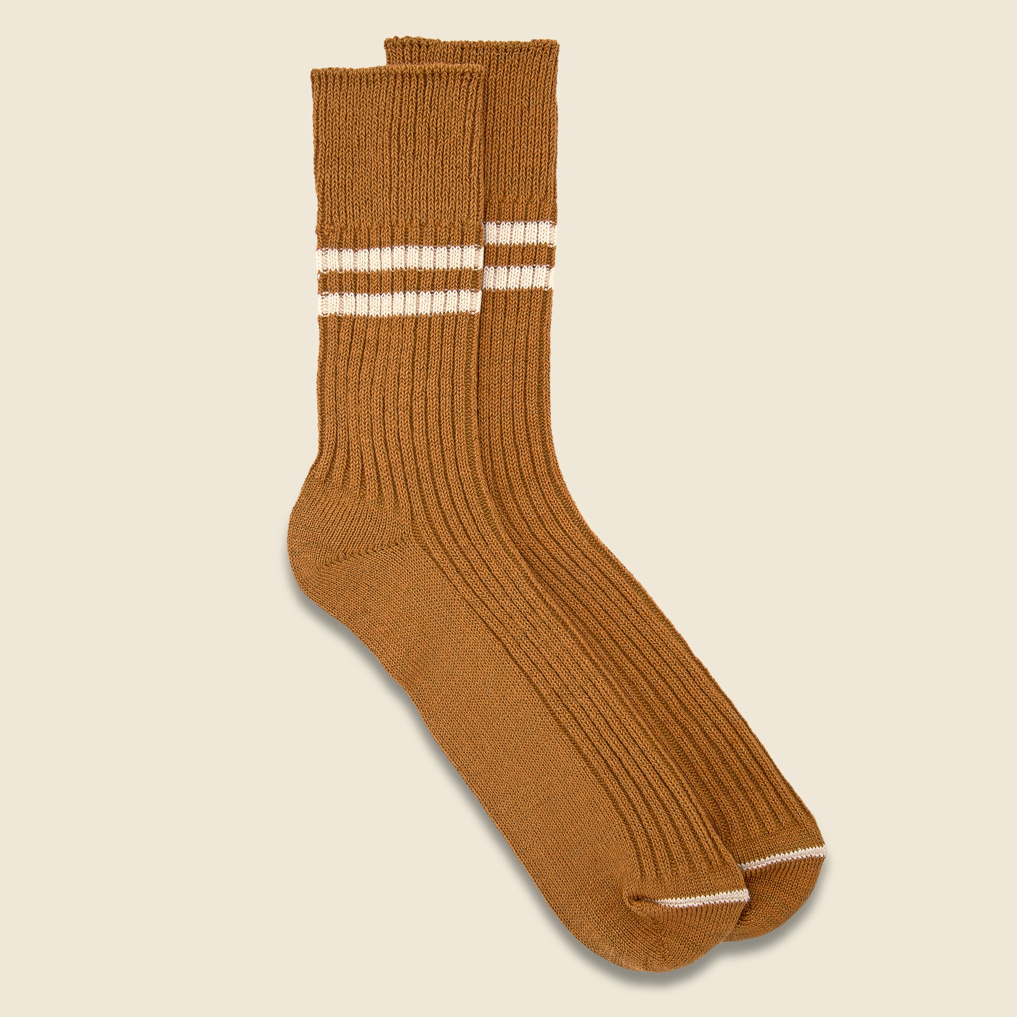 Hemp Organic Cotton Stripe Sock - Sunset Gold/White
