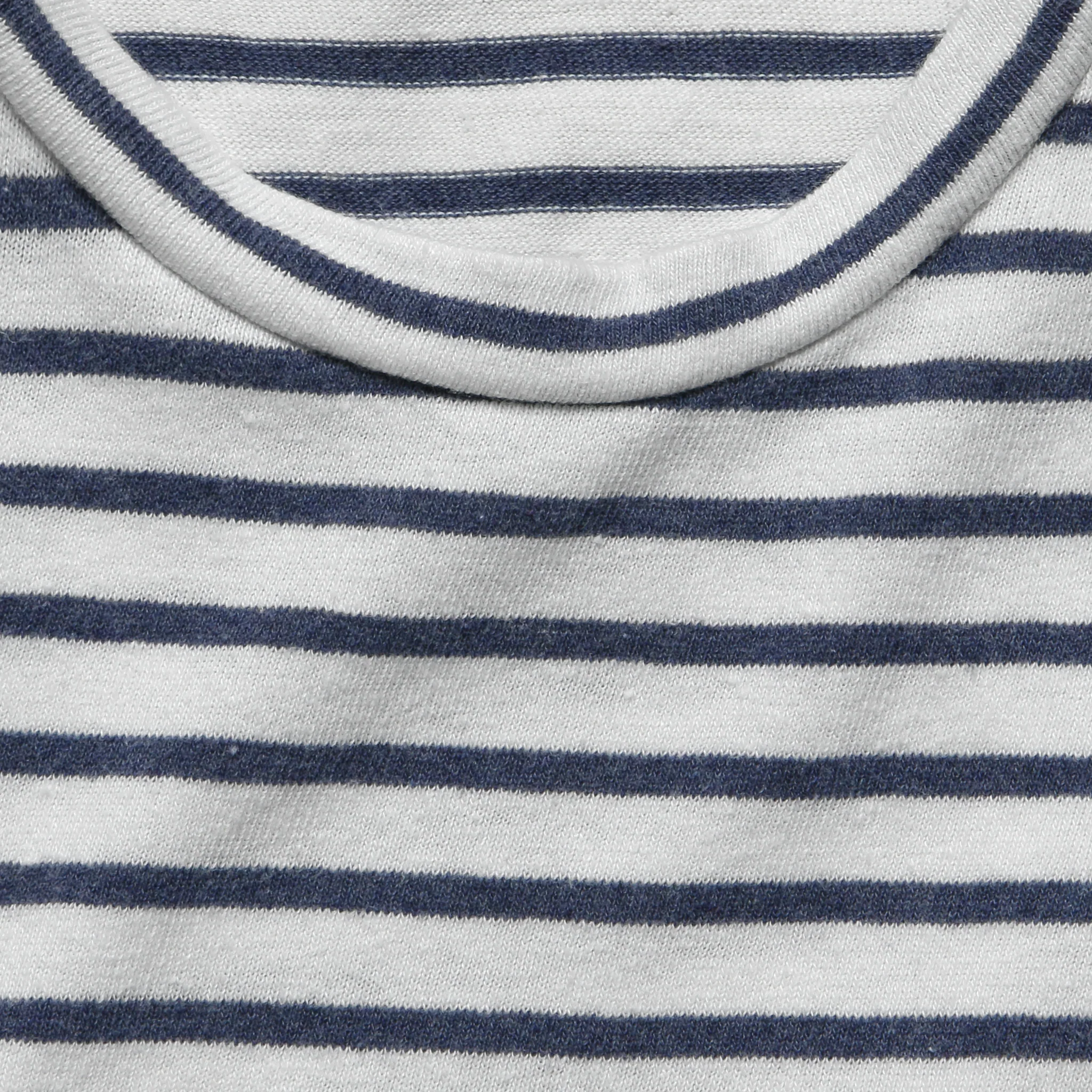 Hemp Stripe Crew Tee - White/Marine - Image 3