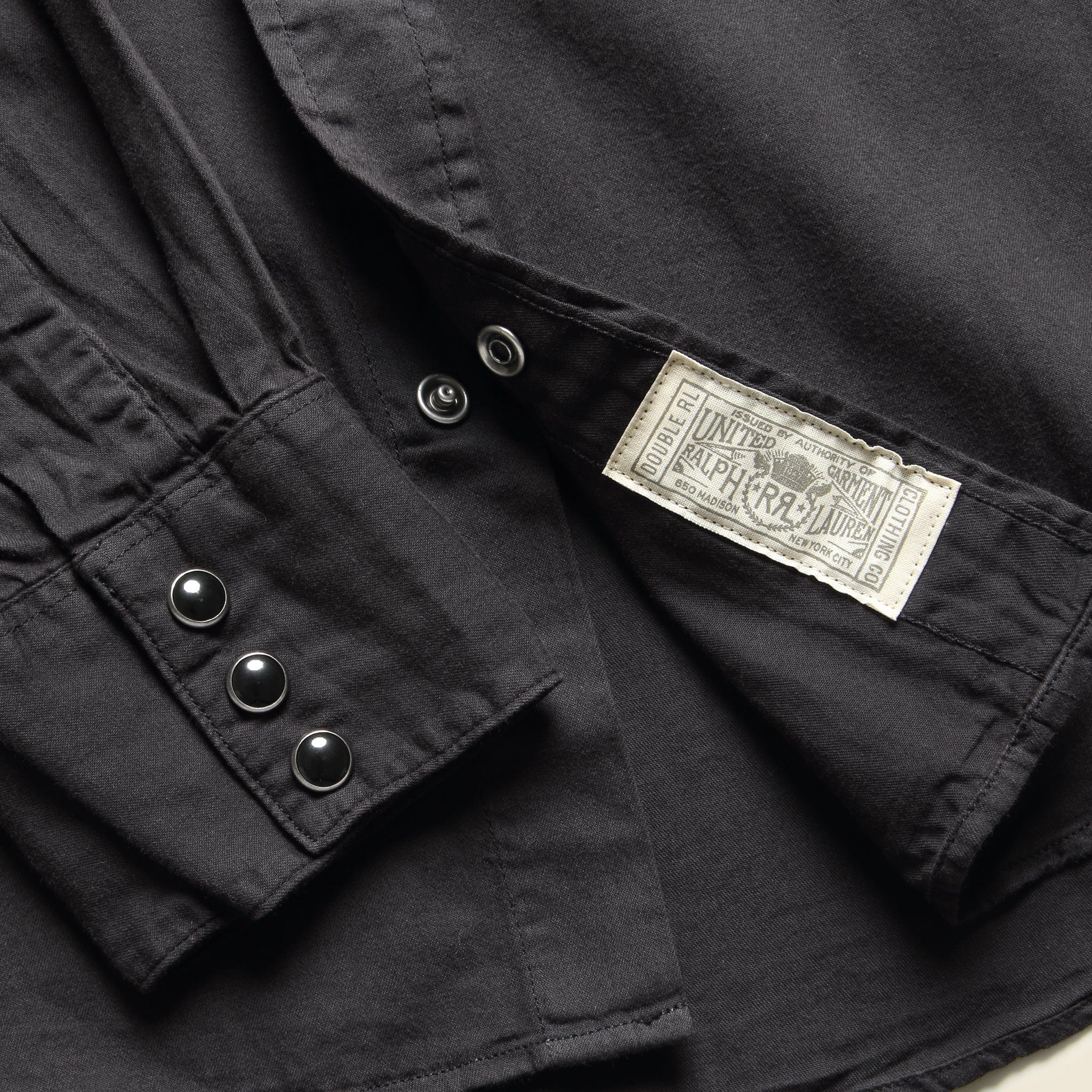 Slim Fit Twill Western Shirt - Black - Image 5