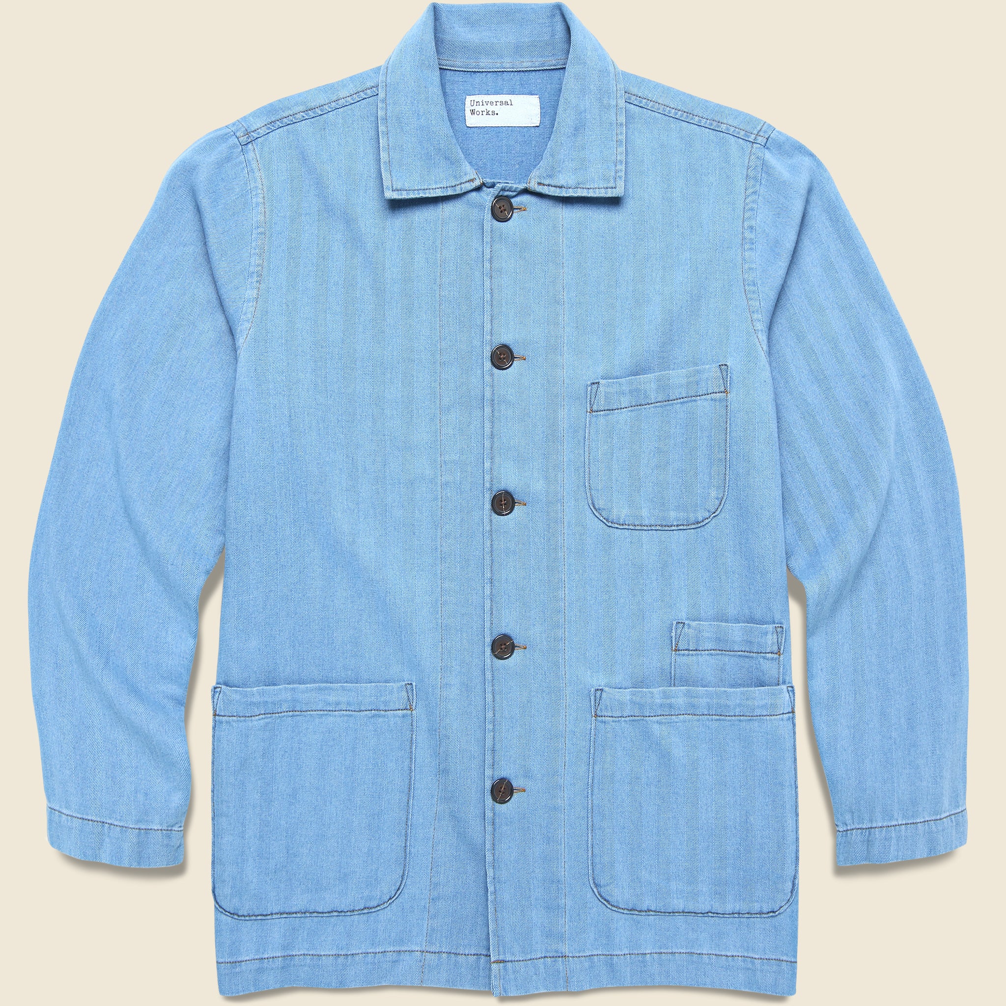 Herringbone Bakers Overshirt - Washed Indigo