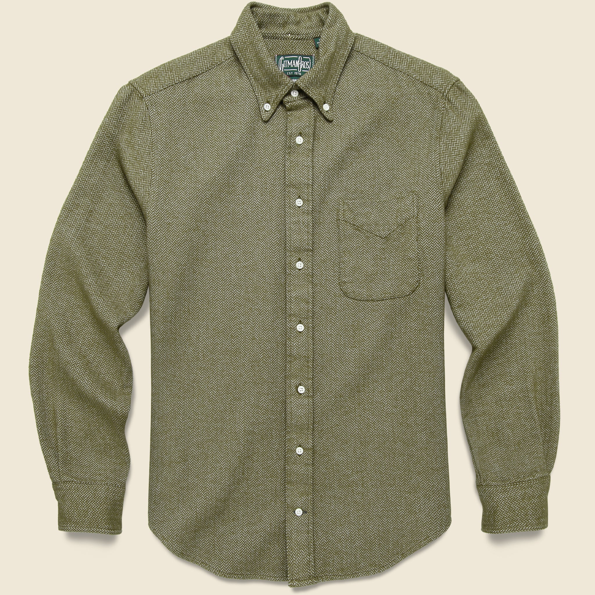 Herringbone Flannel - Olive