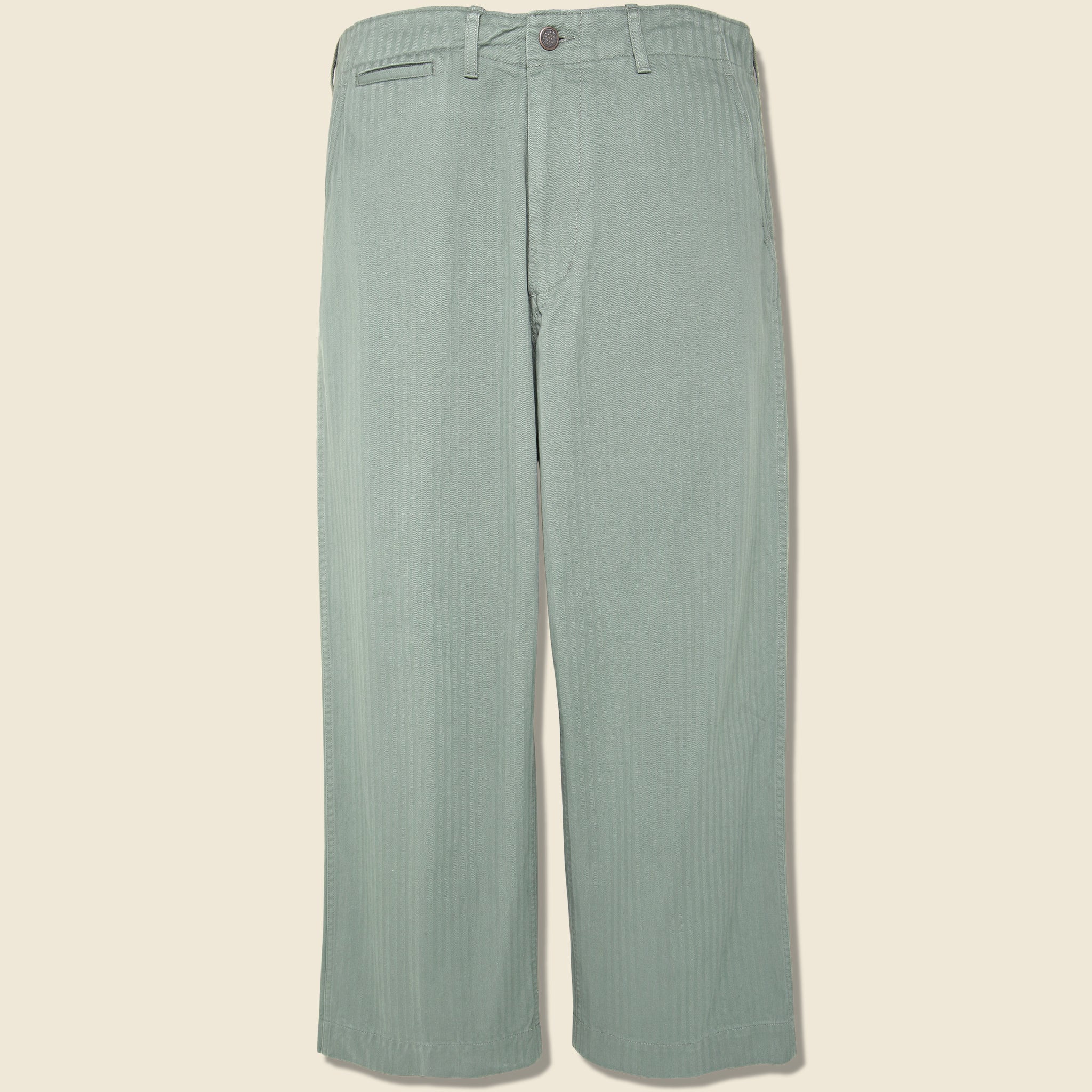 Herringbone Trousers - Sage