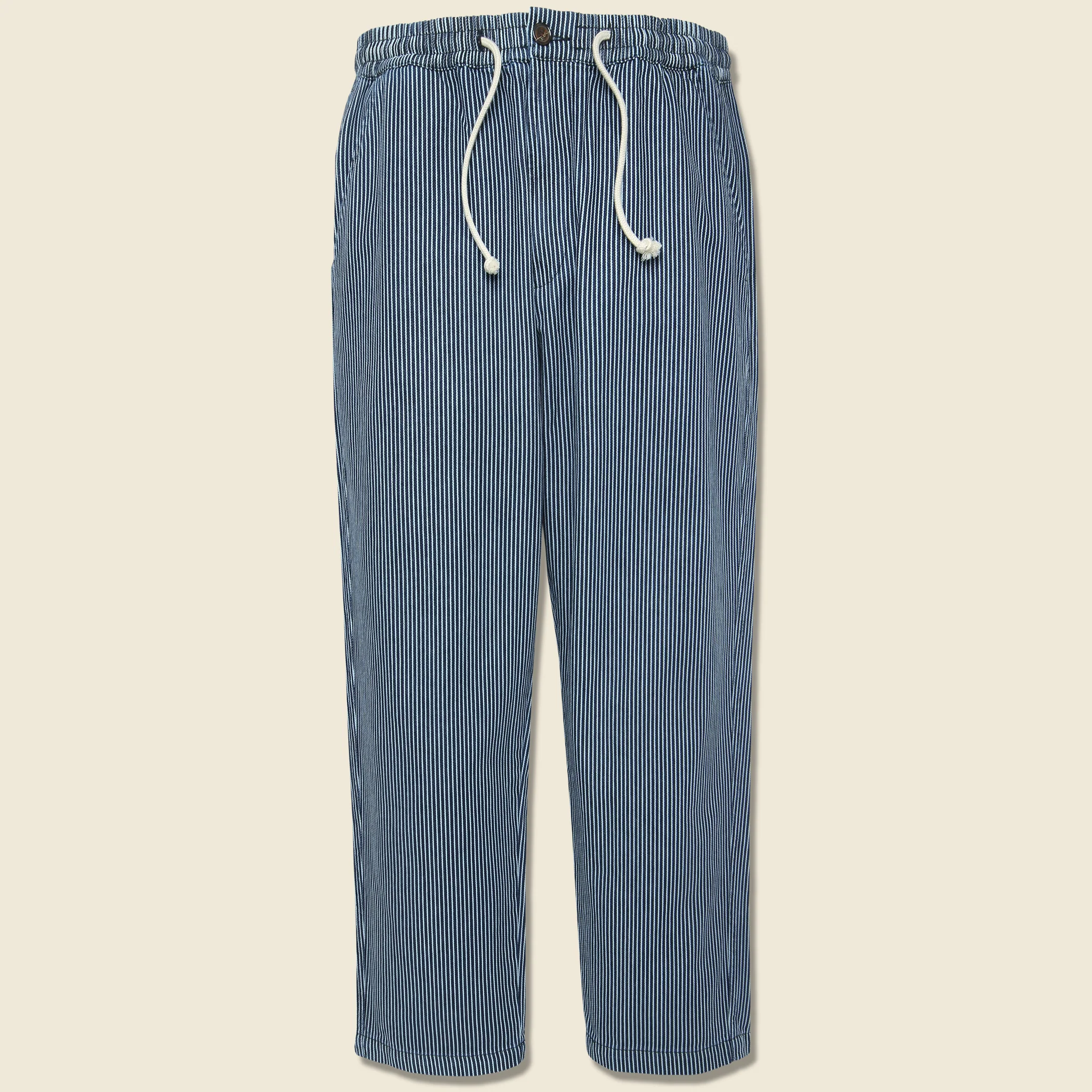 Hi-Water Trouser - Hickory Stripe Indigo