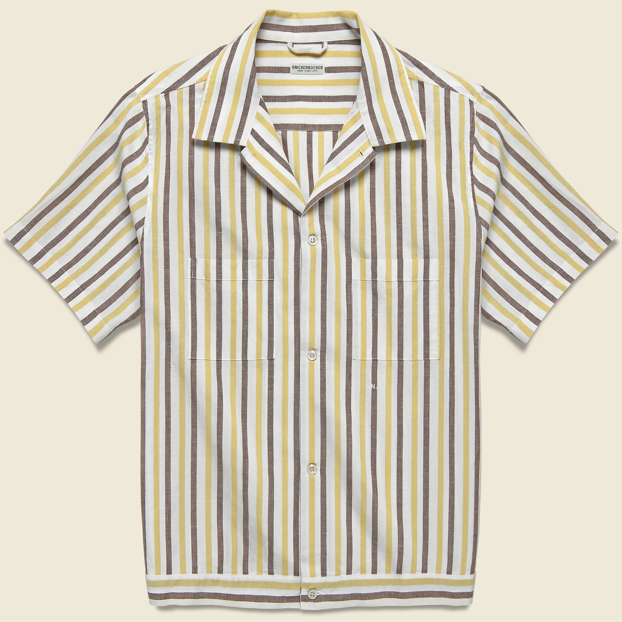 Highway Shirt - White/Brown/Yellow