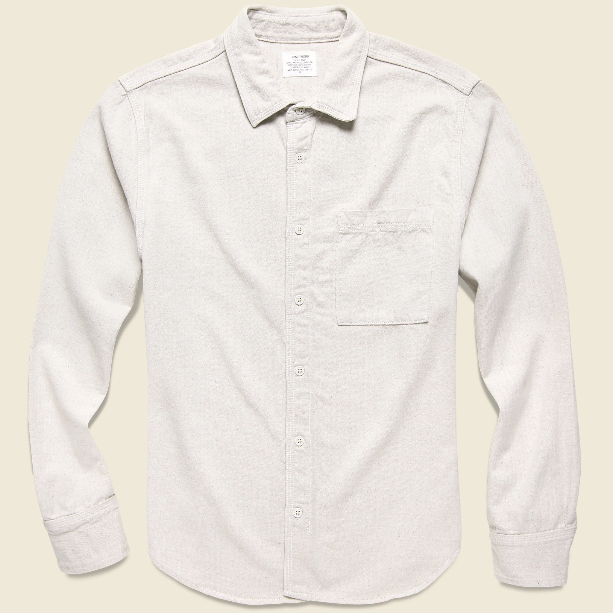 Herringbone Overshirt - White