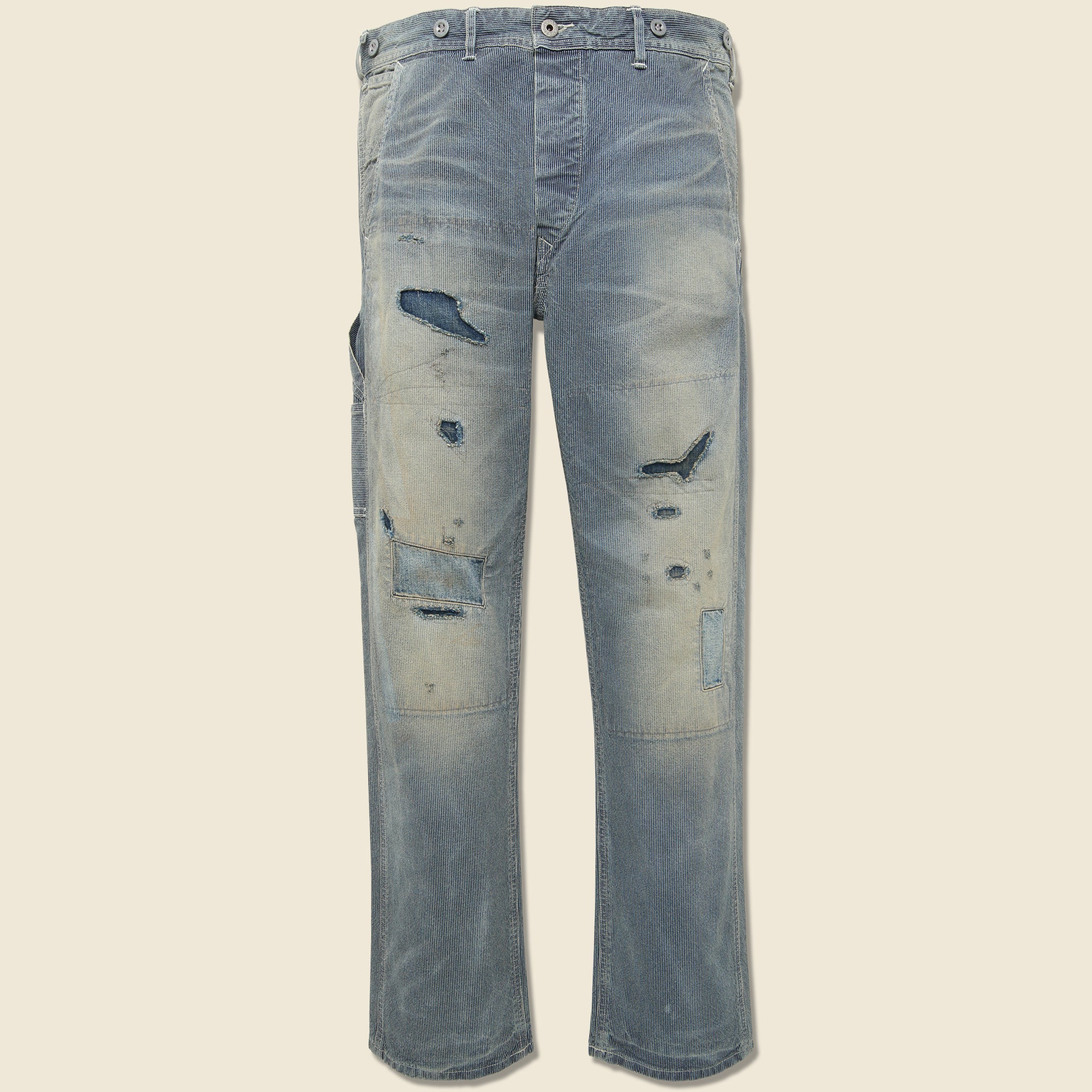 Hopkins Pincheck Carpenter Pant - Repaired Doveton Wash