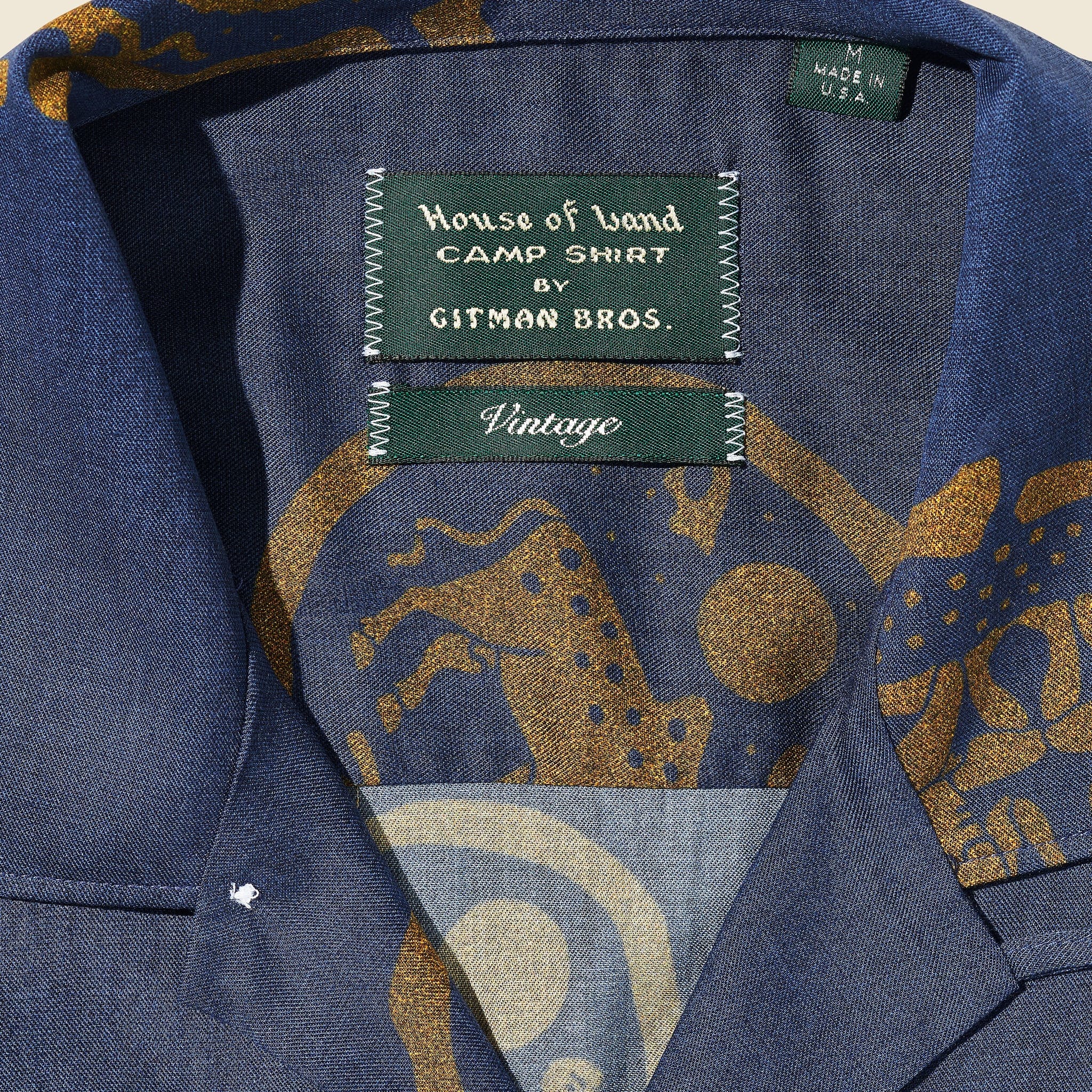 Zodiac Camp Shirt - Navy/Gold - Image 2