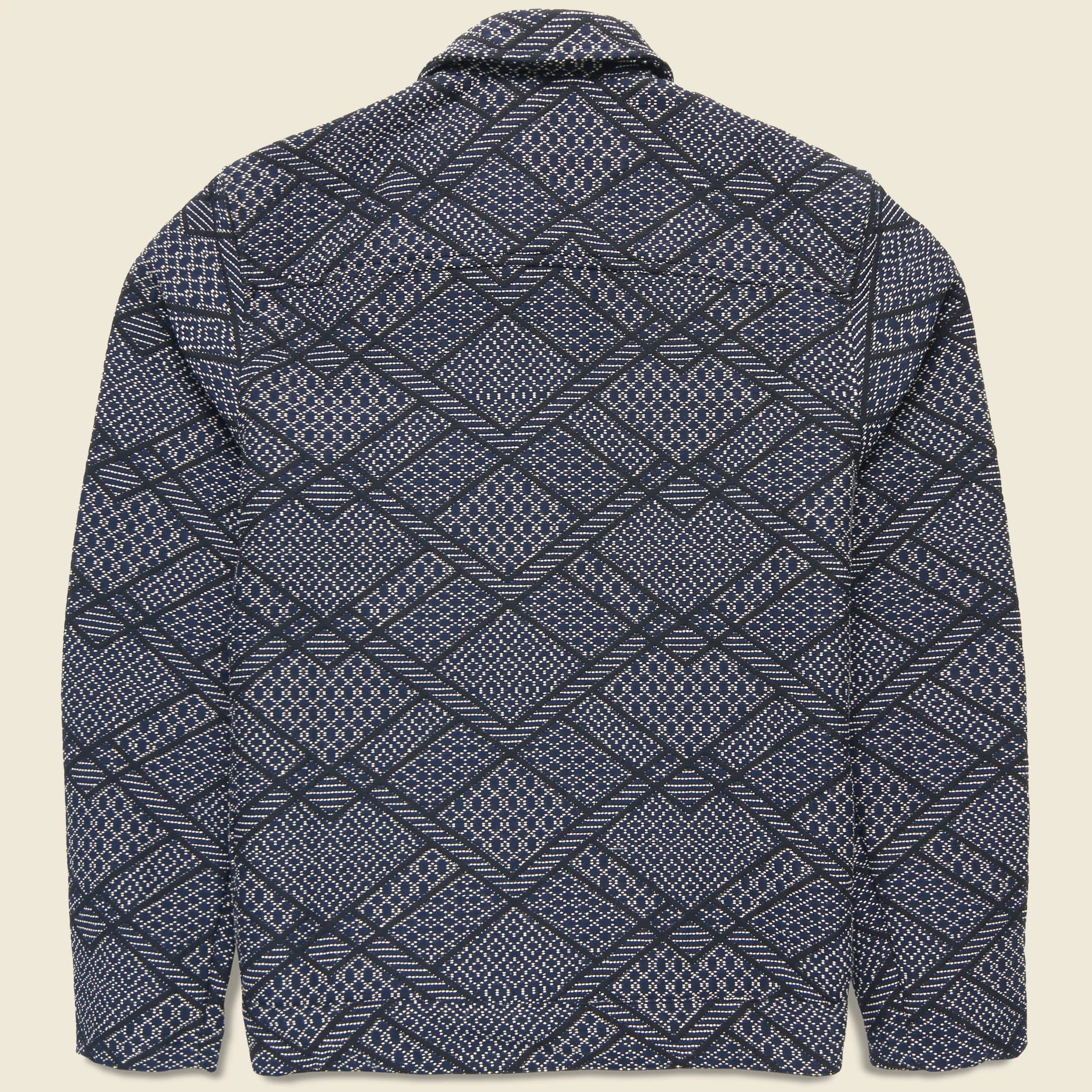 Iggy Jacket - Diamond Stitch Jacquard Navy - Image 2