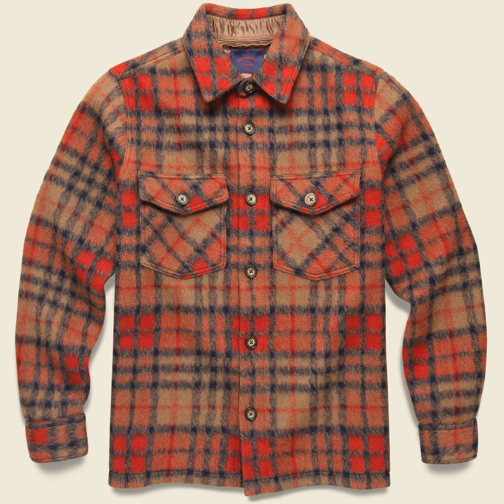 Ignition Overshirt - Tan/Red