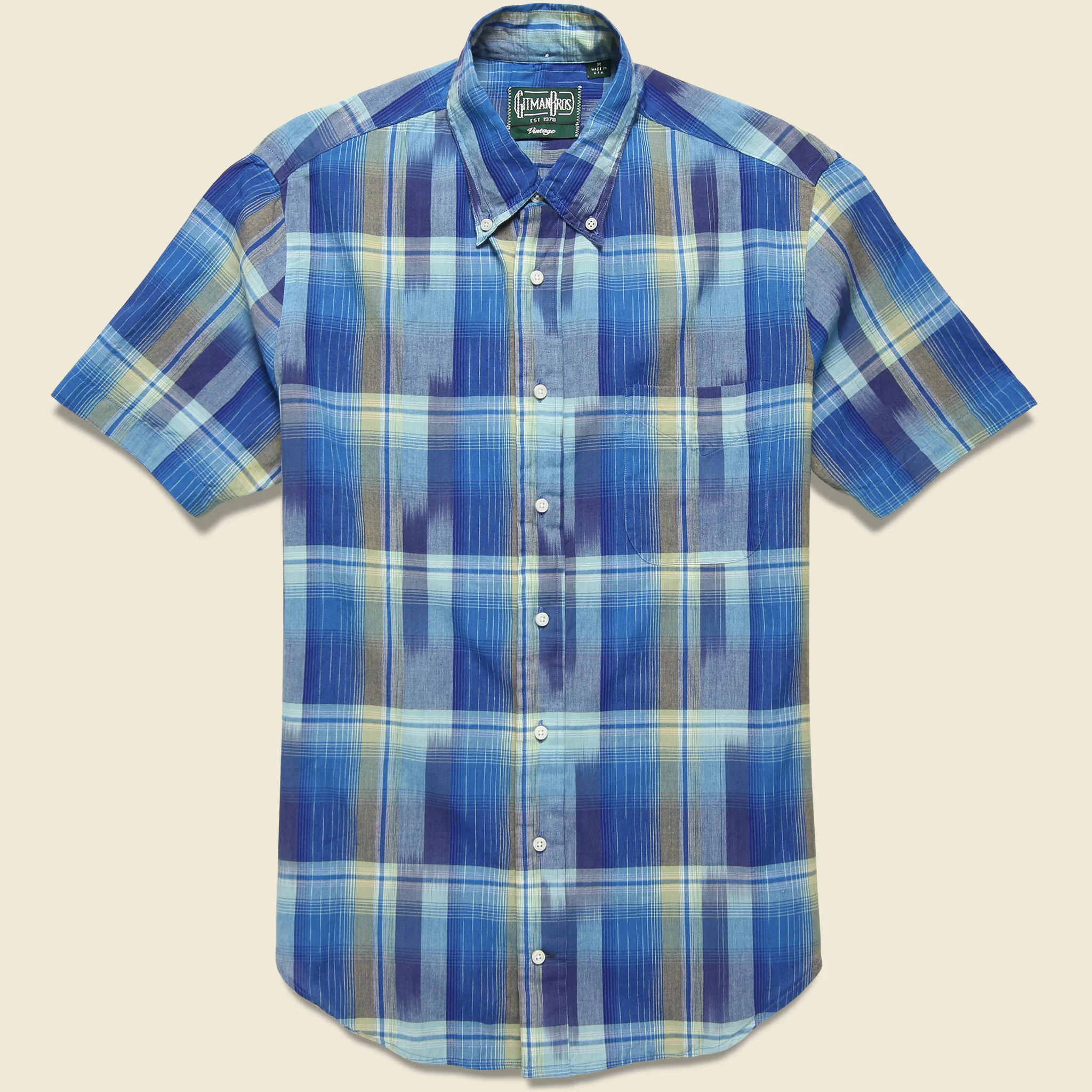 Ikat Madras Shirt - Blue