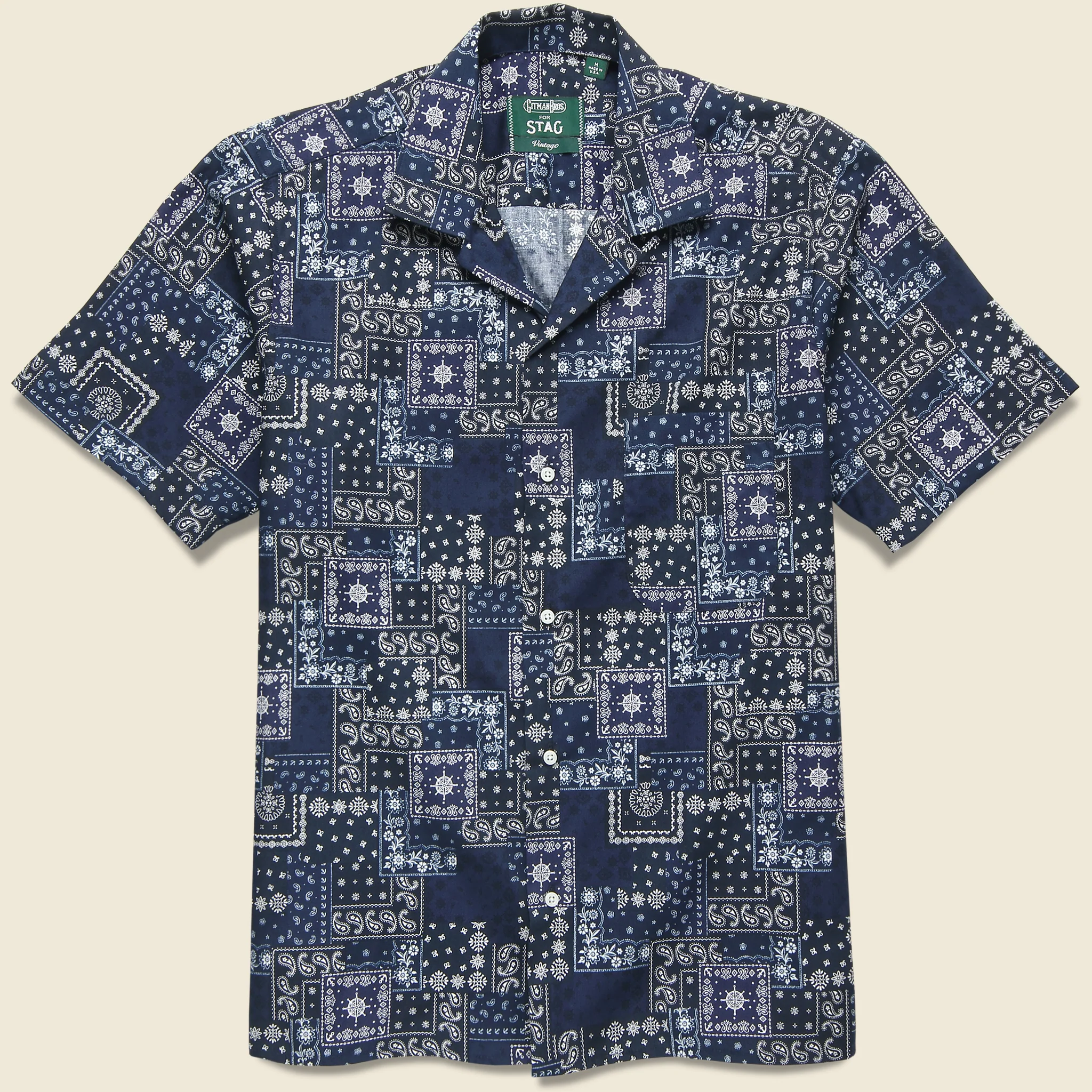 Indigo Bandana Camp Shirt - Indigo