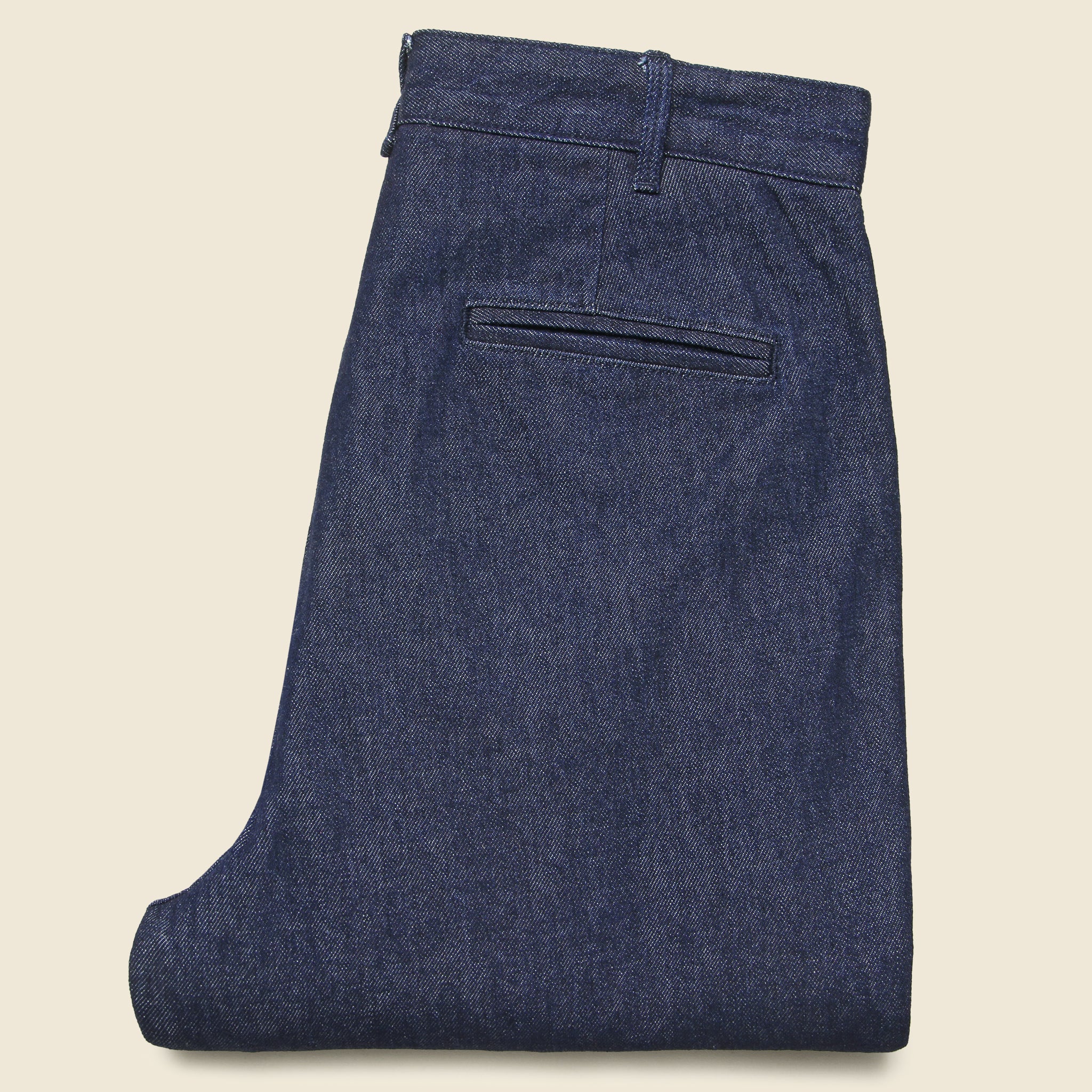 Denim Standard Pleated Pant - Indigo - Image 3