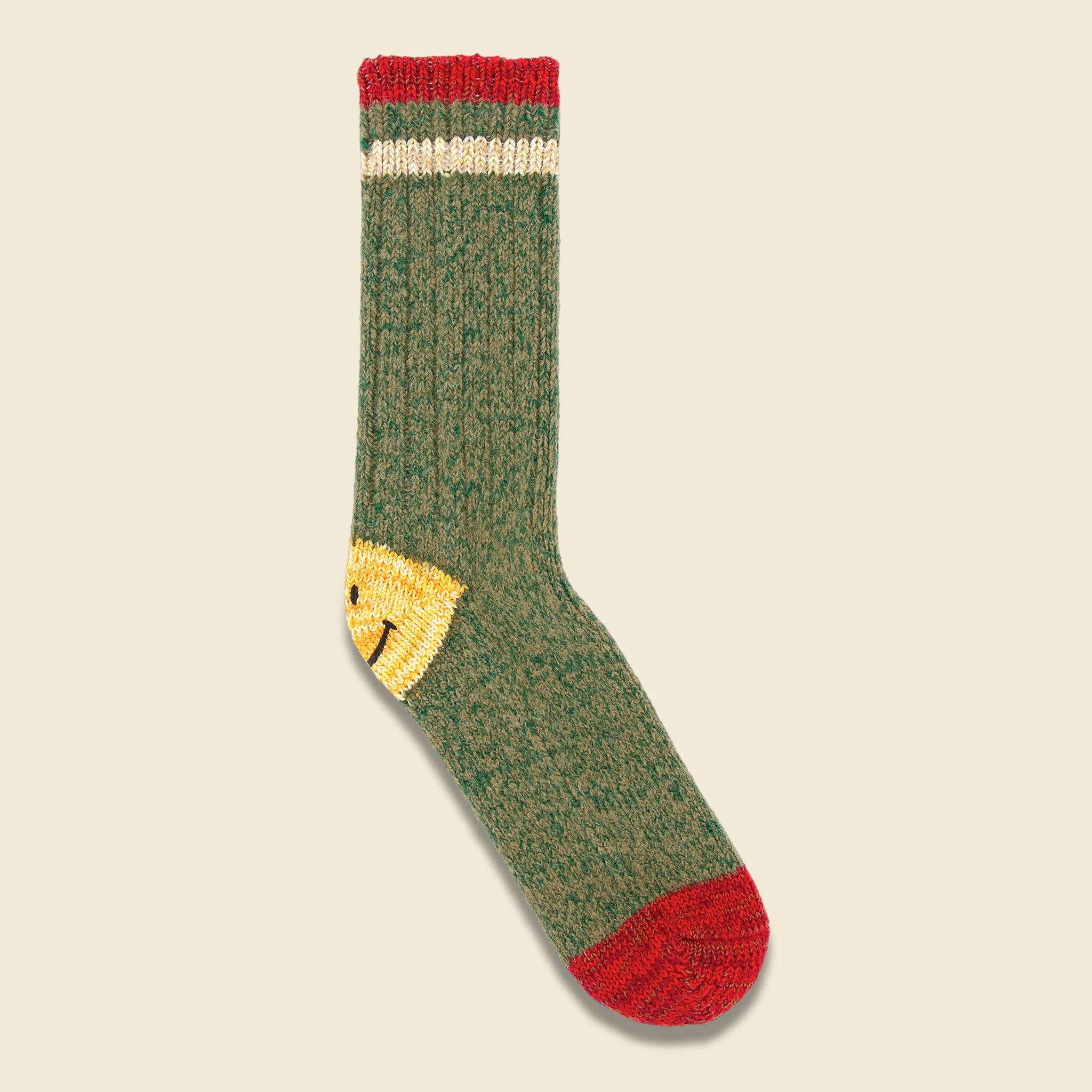 Ivy Smiley 72 Yarns Wool Socks - Green