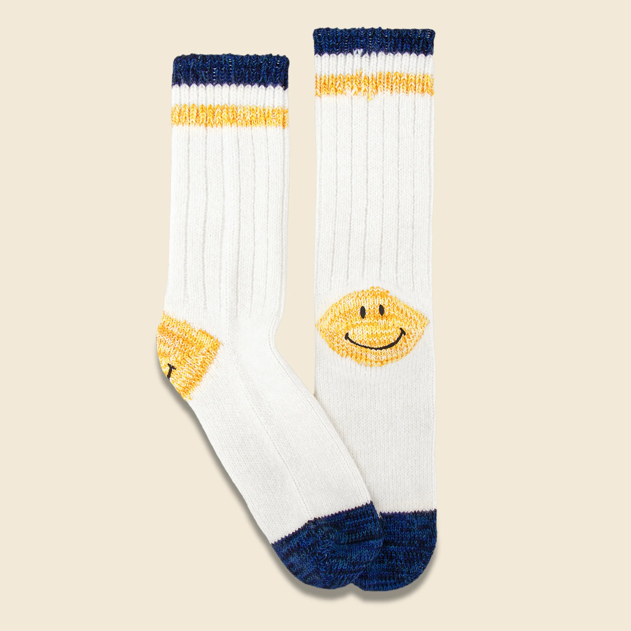 Ivy Smiley 72 Yarns Wool Socks - White - Image 3