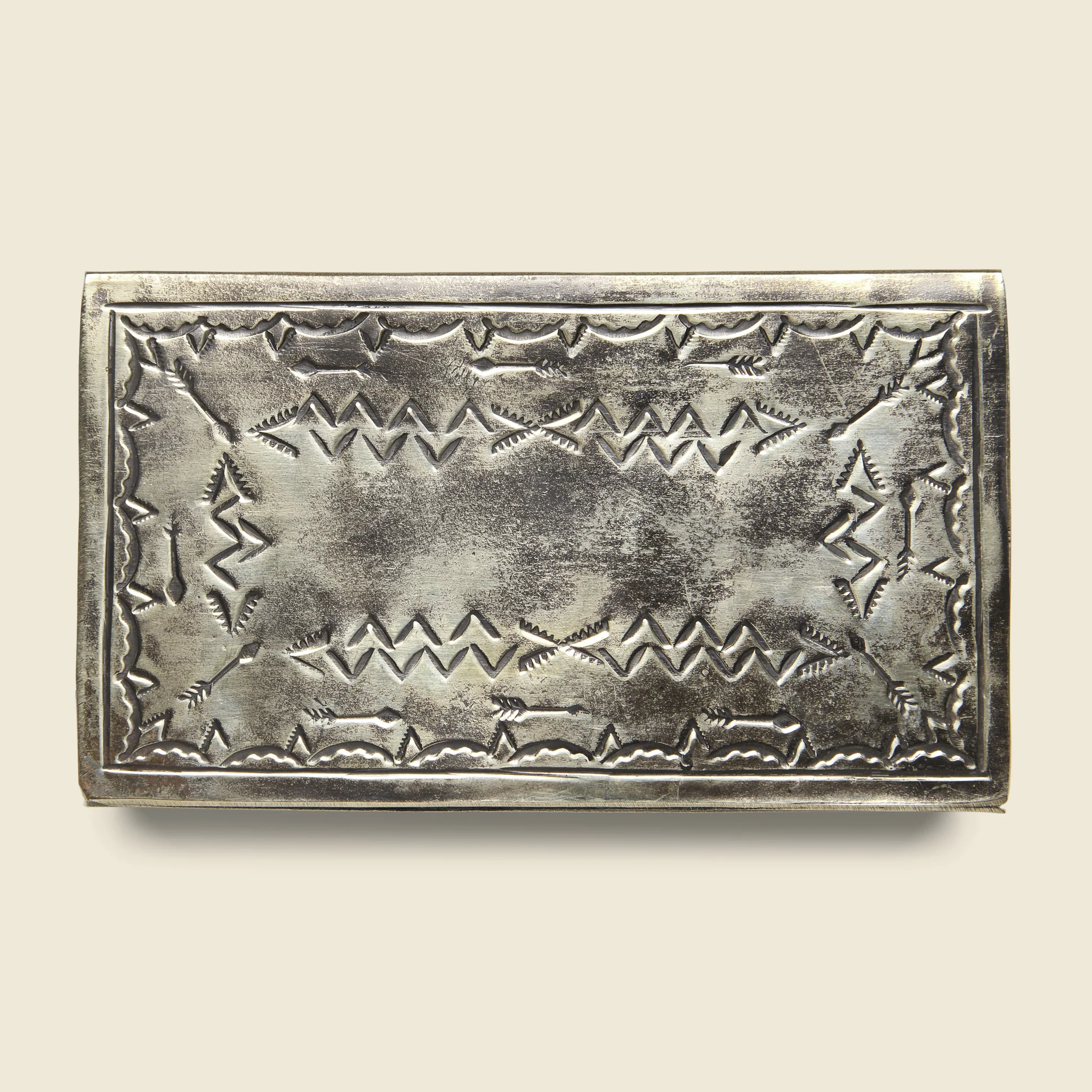 Large Stamped Matchbox Cover - Silver - Image 2