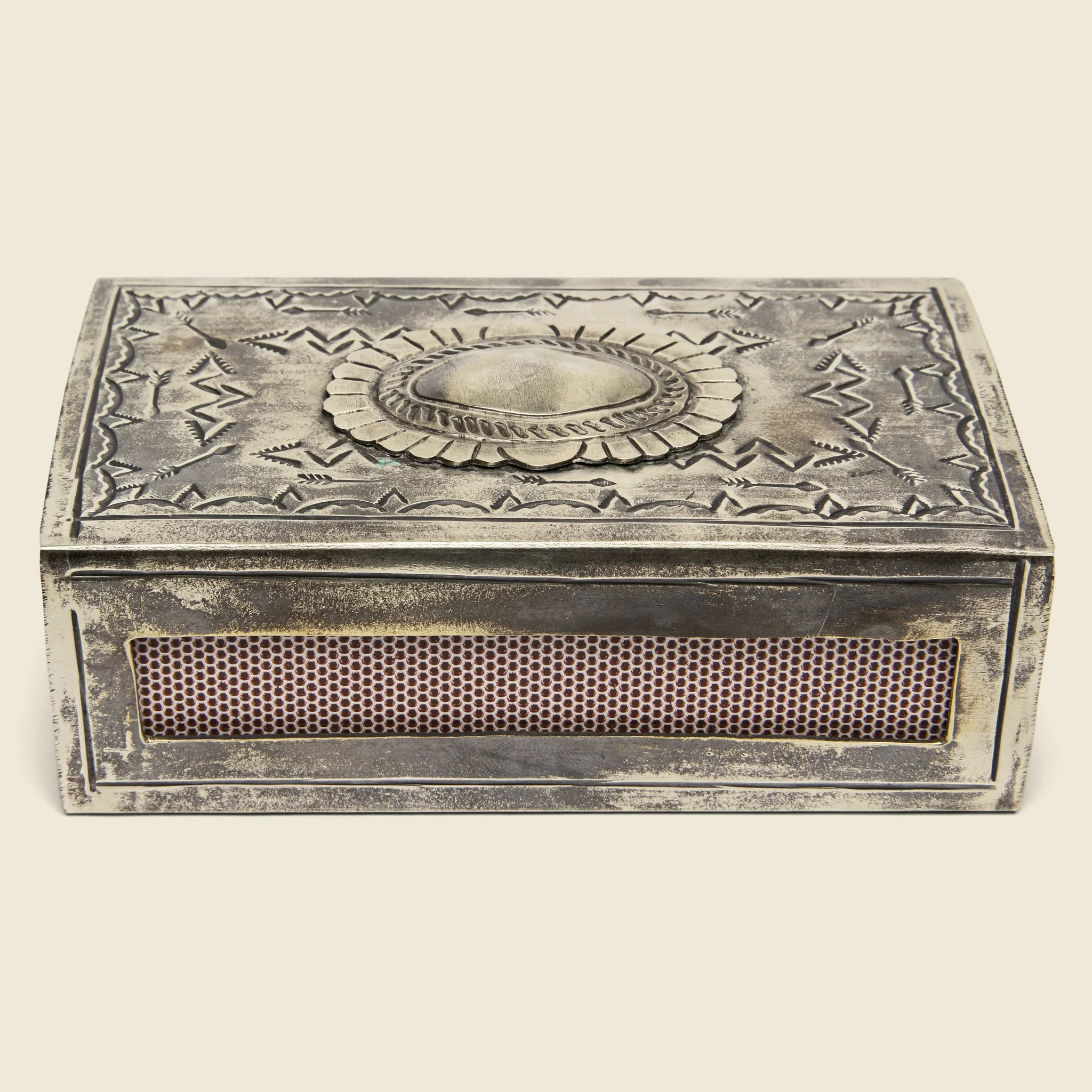 Large Stamped Matchbox Cover - Silver - Image 3