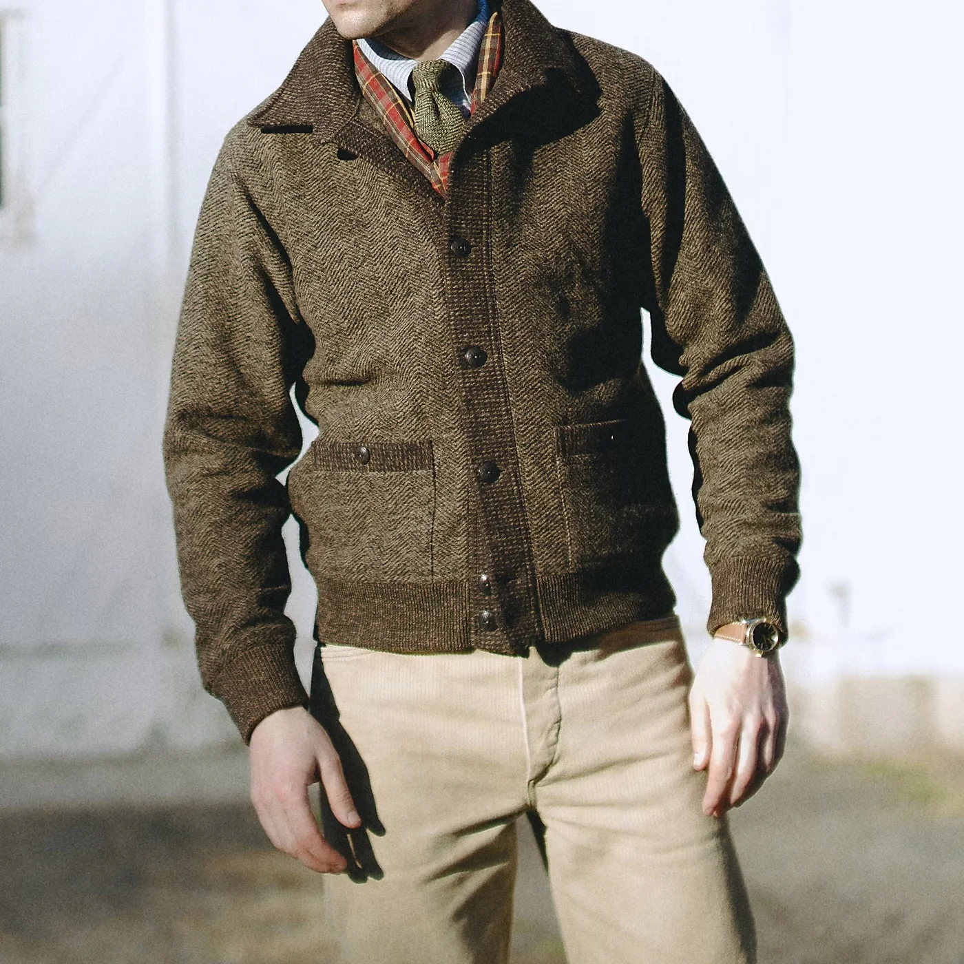 Jacquard Angus Cardigan - Brown - Image 2