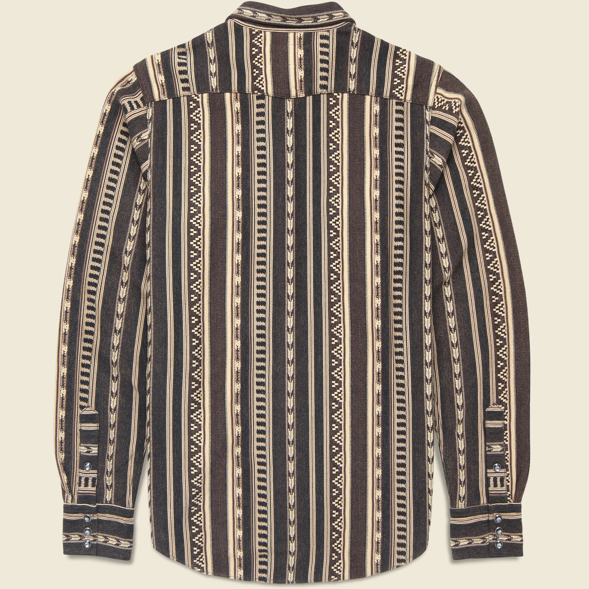 Slim Fit Jacquard Western Shirt - Brown - Image 2