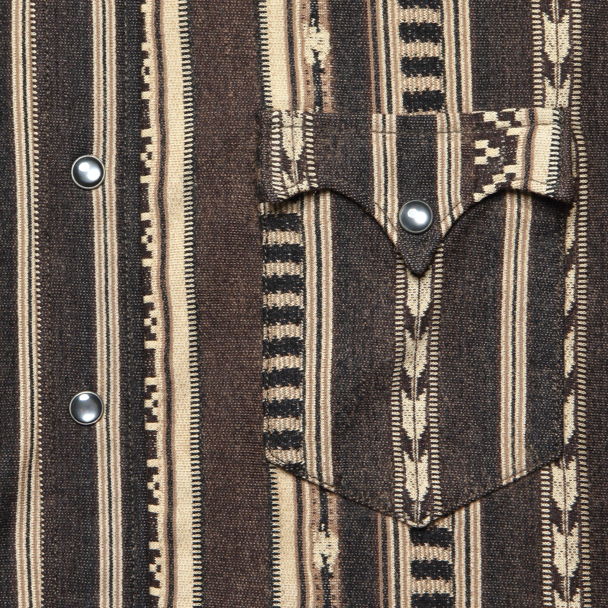 Slim Fit Jacquard Western Shirt - Brown - Image 5