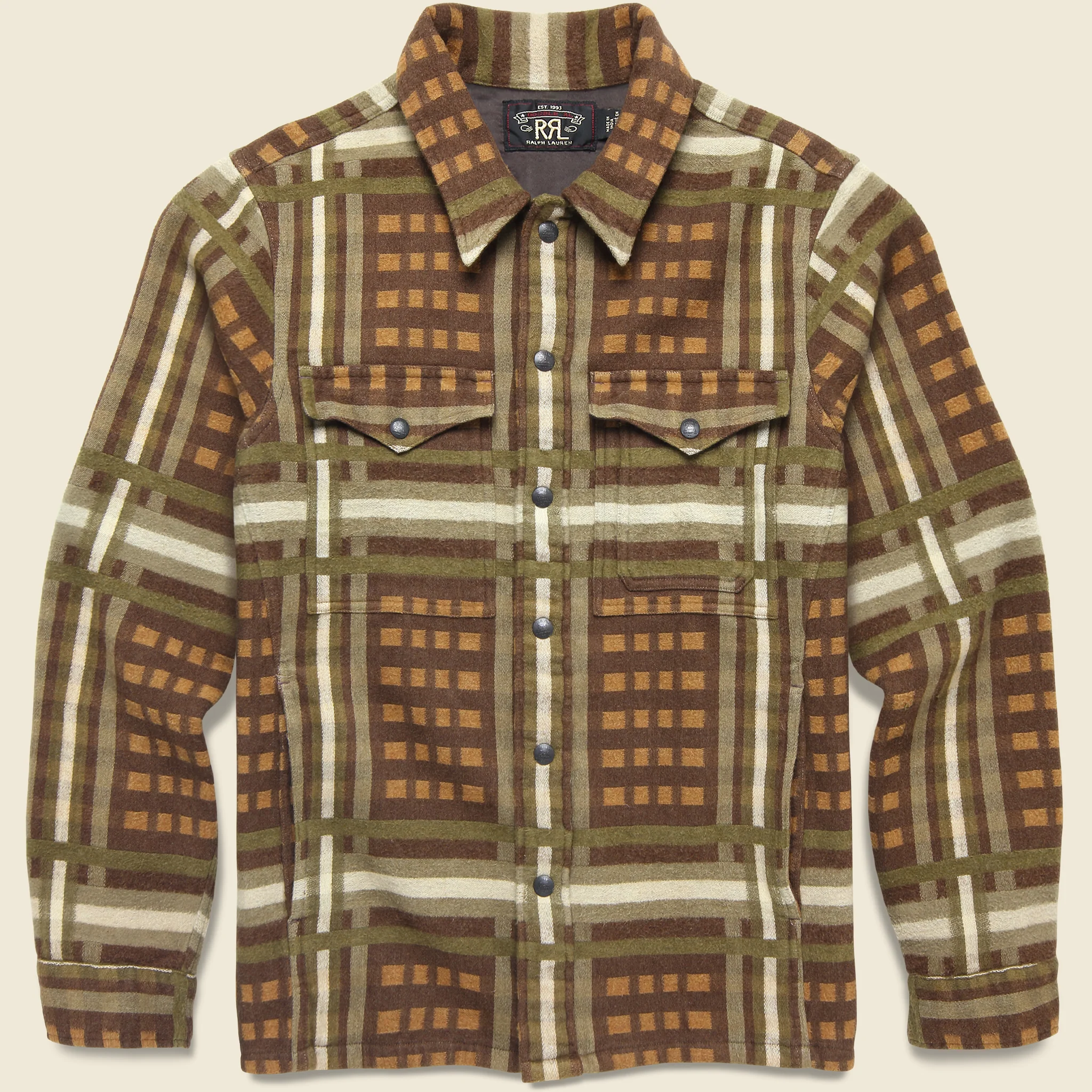 Jacquard Nelson Overshirt - Brown