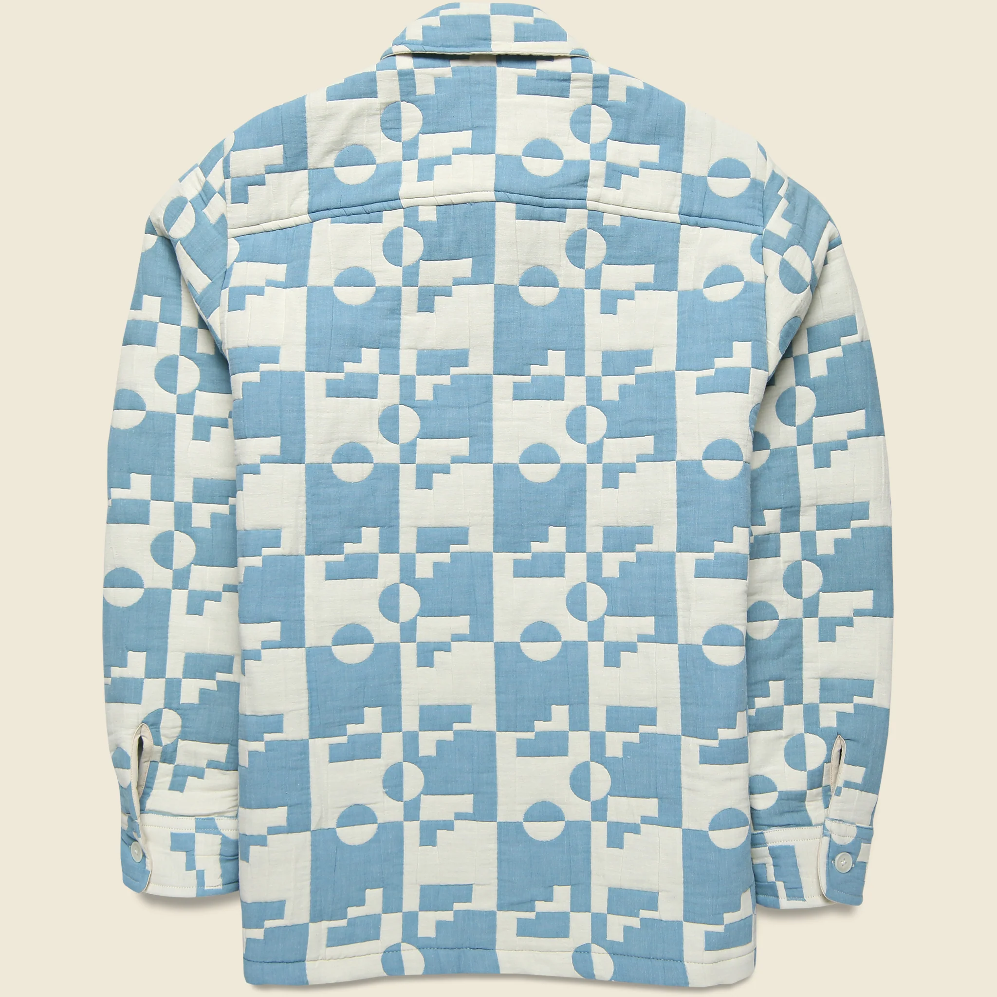 Jigsaw Quilt Otto Overshirt - Pale Blue - Image 2