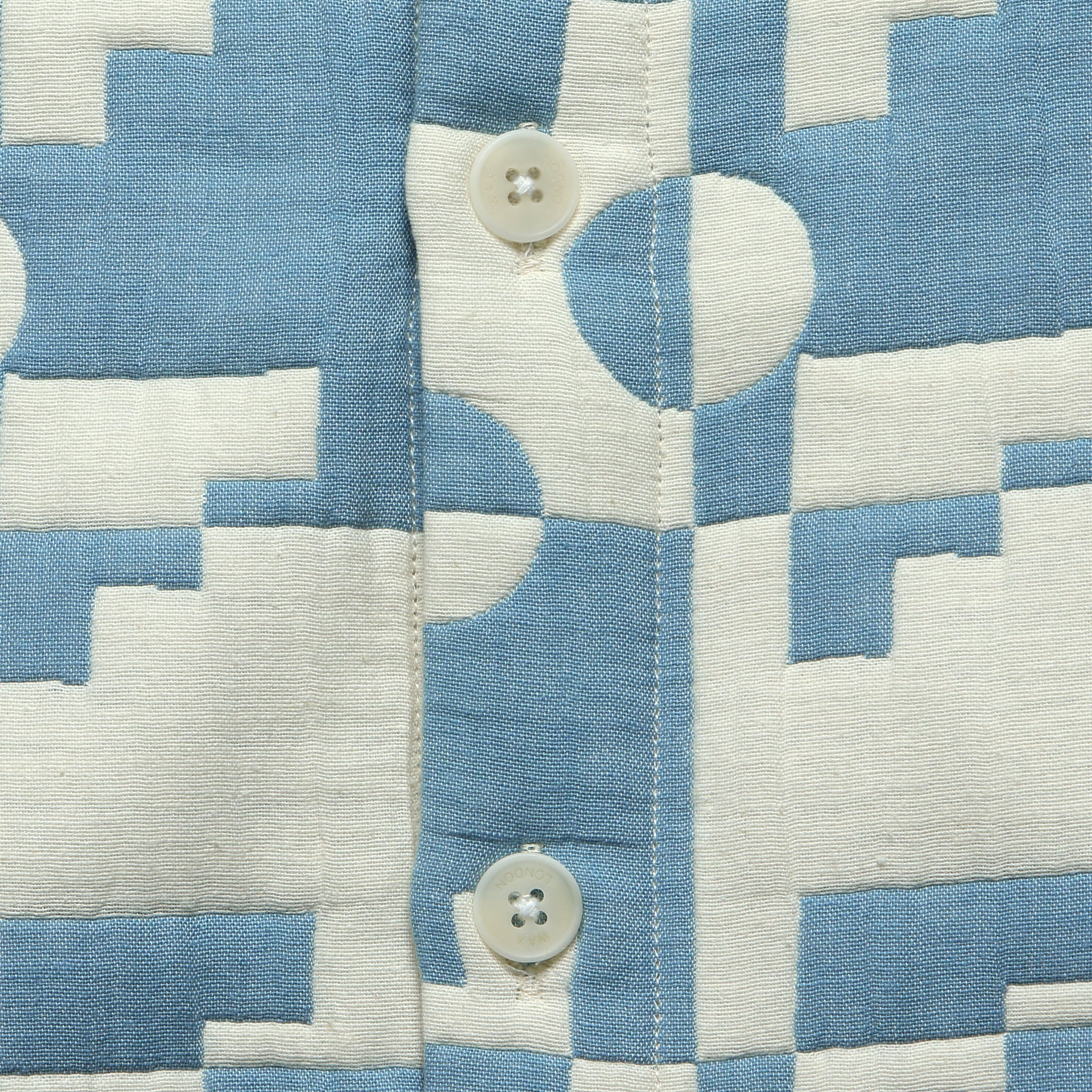 Jigsaw Quilt Otto Overshirt - Pale Blue - Image 3