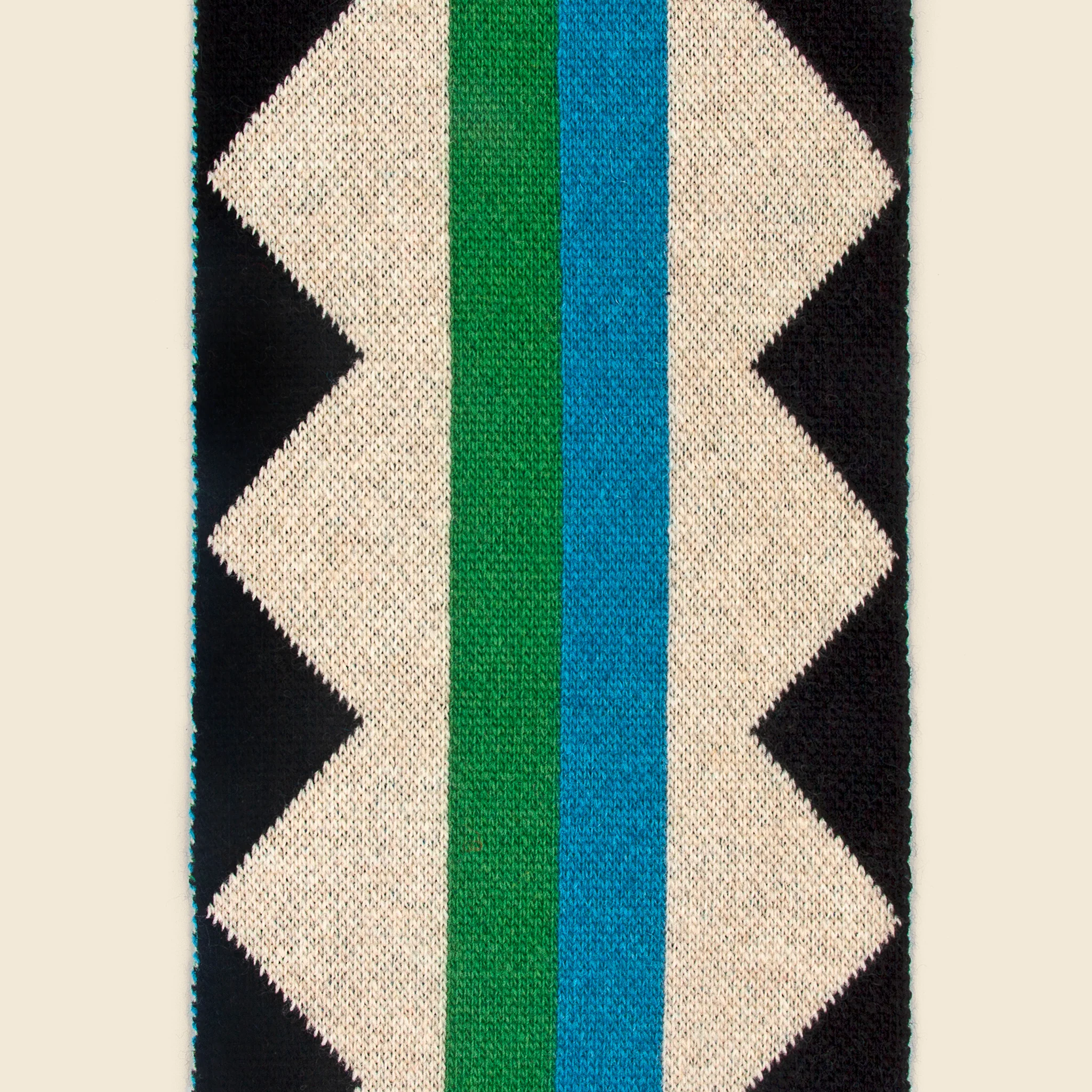 Jagged Stripe Lambswool Scarf - Fiji/Pagoda - Image 2
