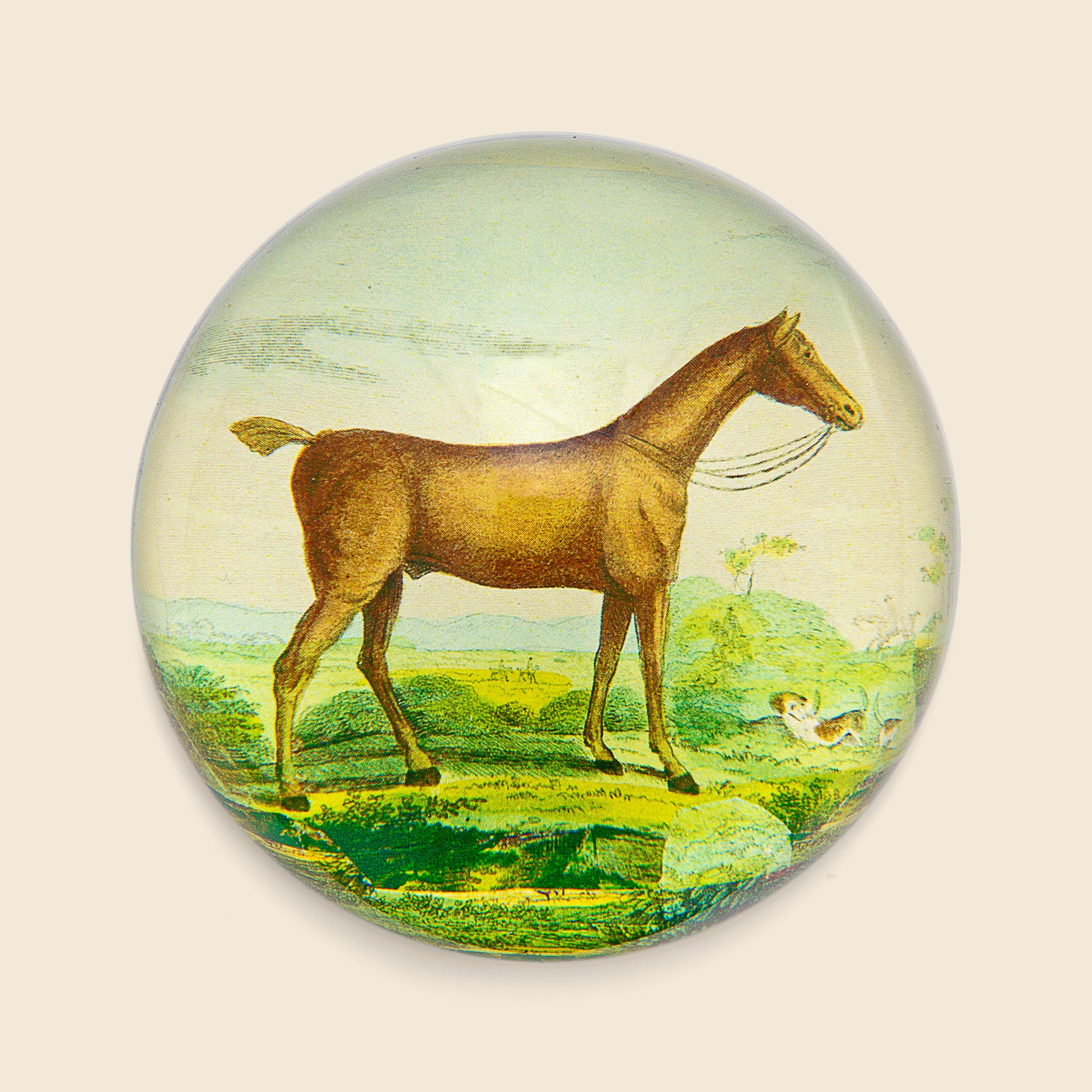Dome Paperweight - Brown Horse