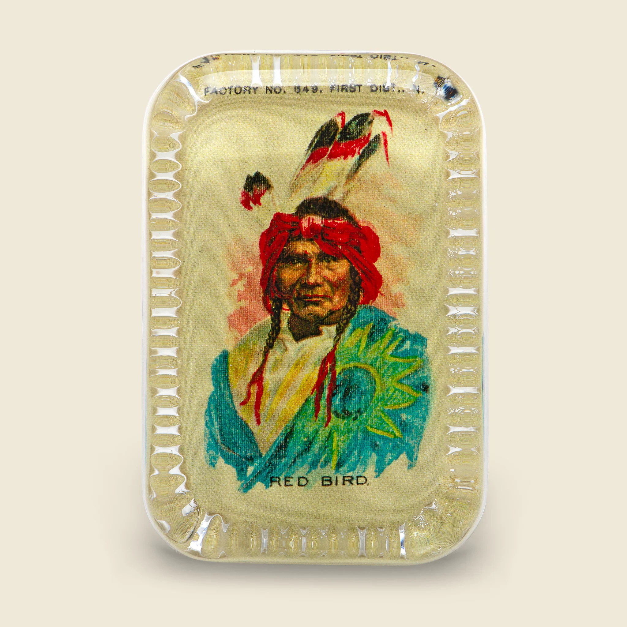 Red Bird Dotted Edge Paperweight