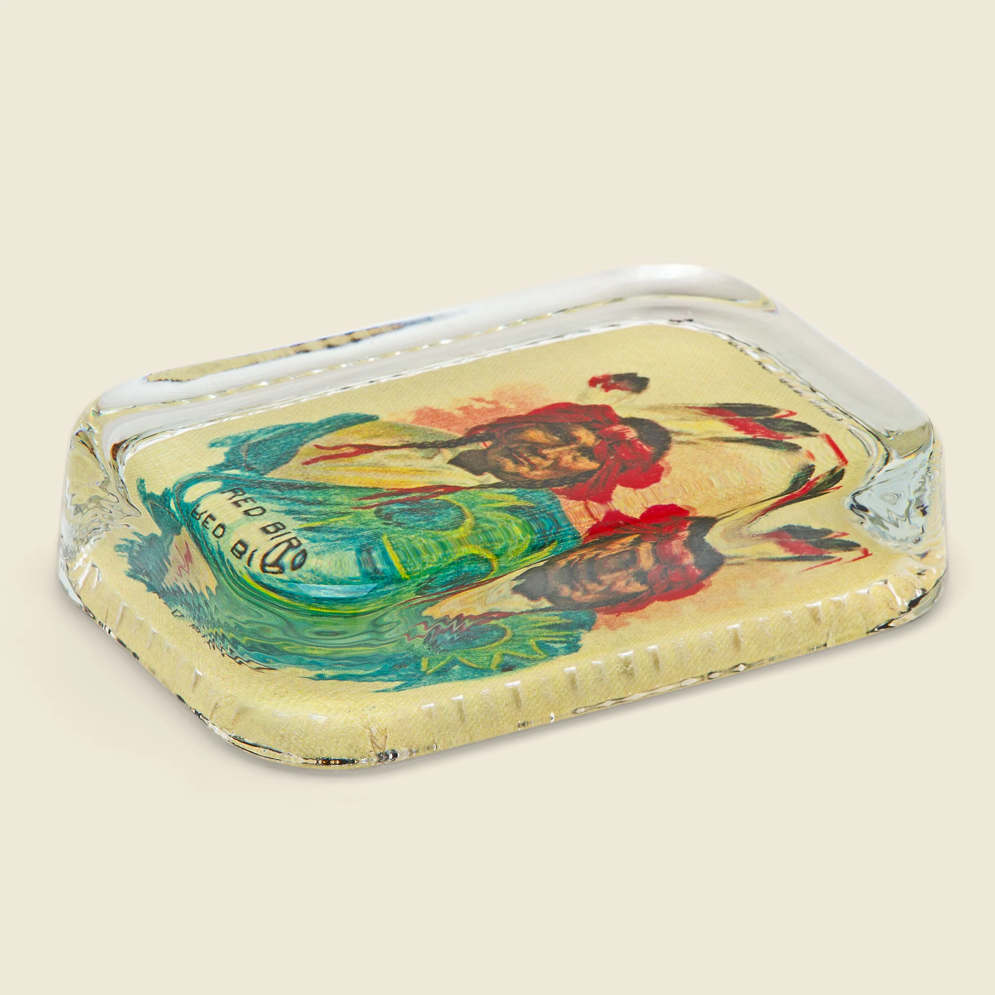 Red Bird Dotted Edge Paperweight - Image 2