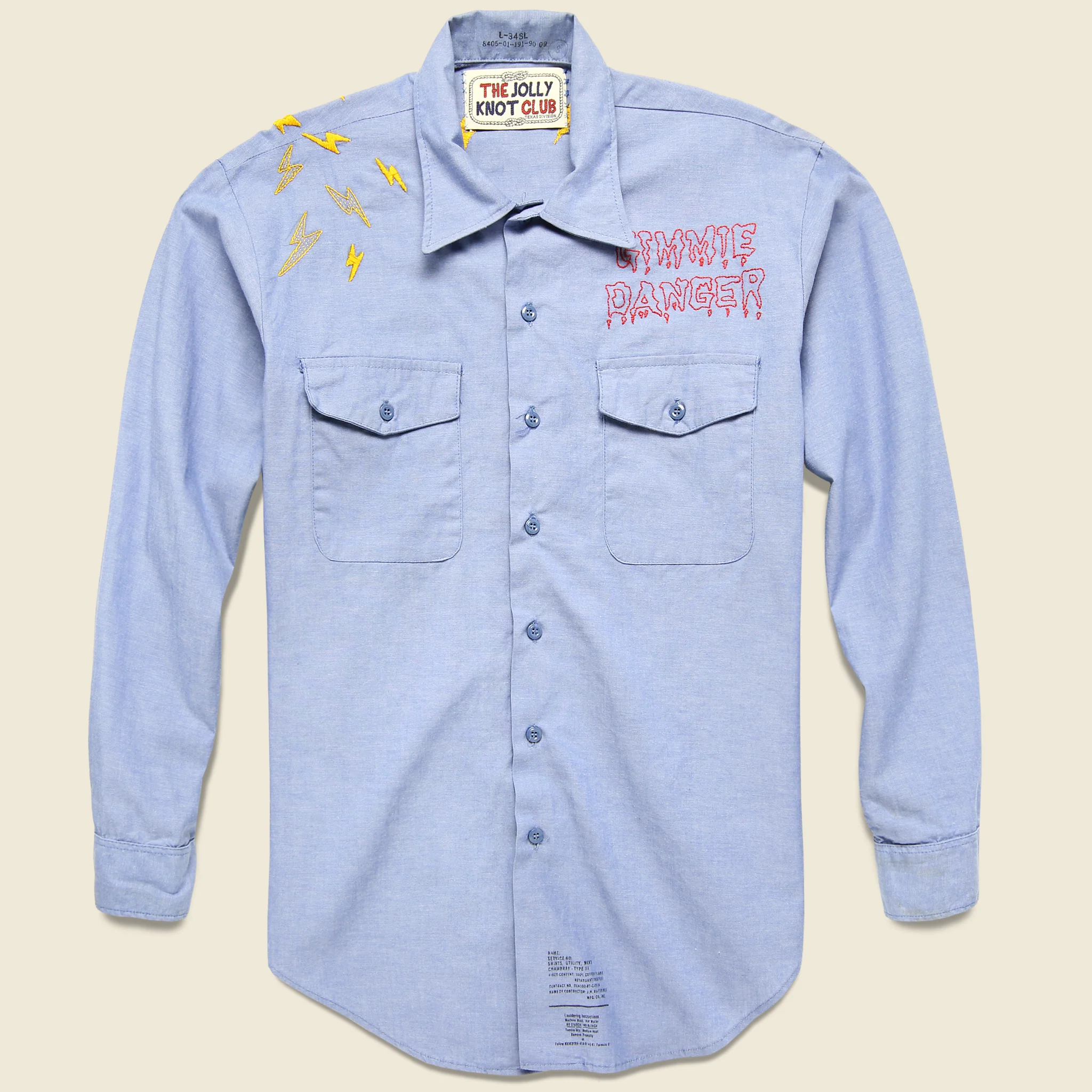 Embroidered Chambray Shirt - She Got a TV Eye on Me - Image 2
