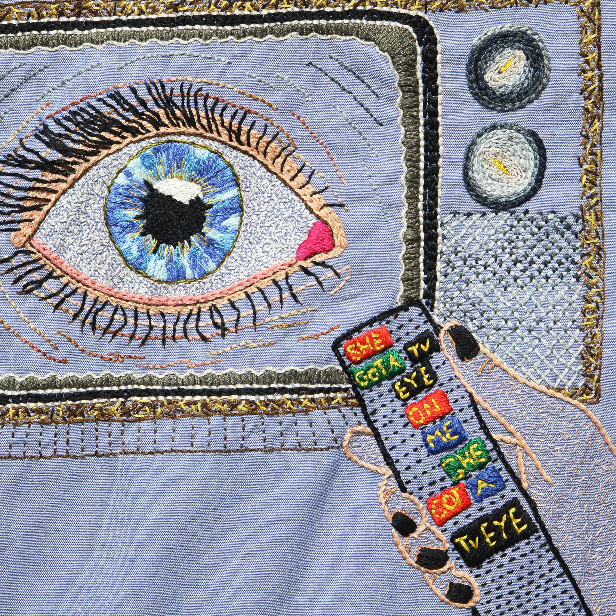 Embroidered Chambray Shirt - She Got a TV Eye on Me - Image 4