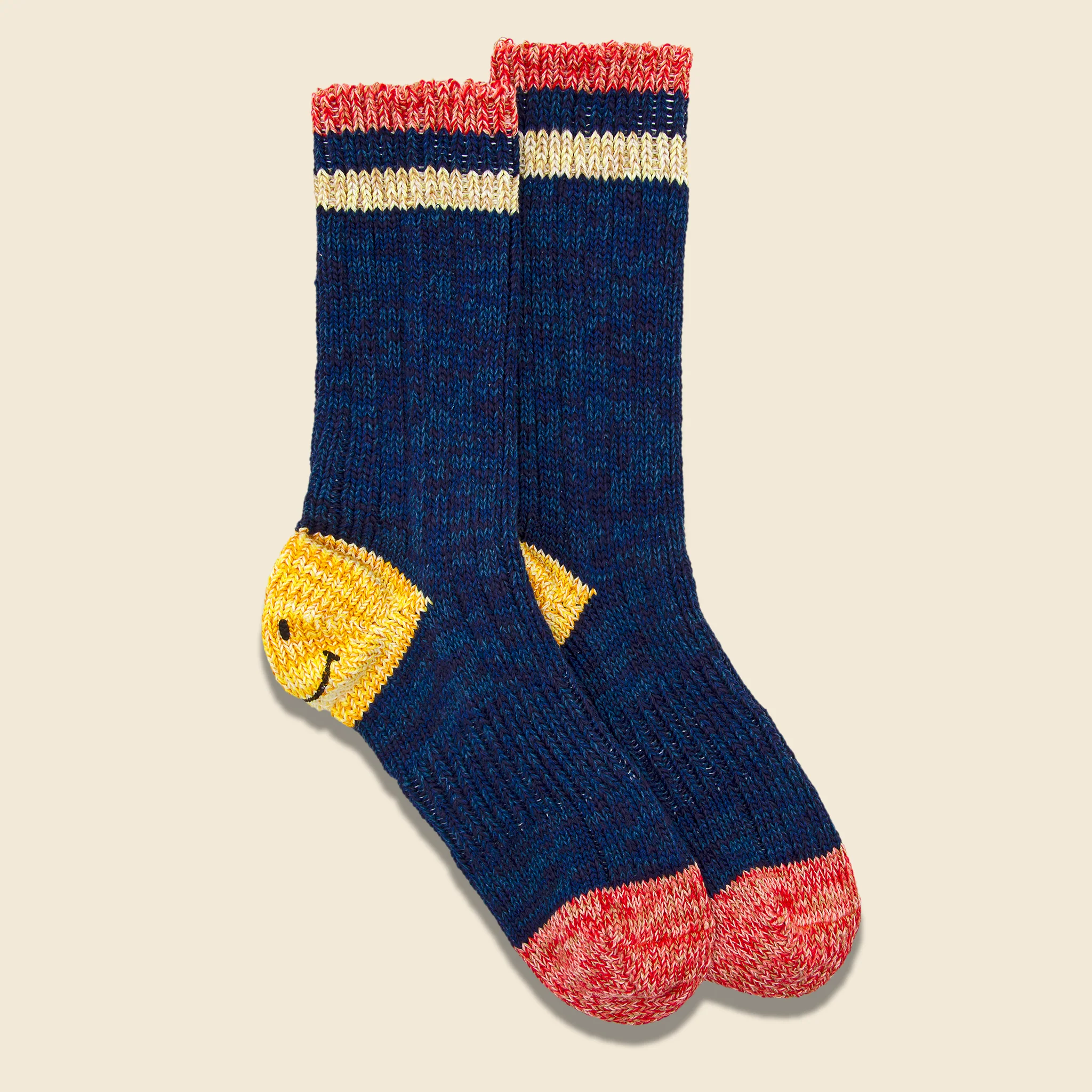 64 Yarns Ivy Smile Heel Hold Socks - Navy - Image 2