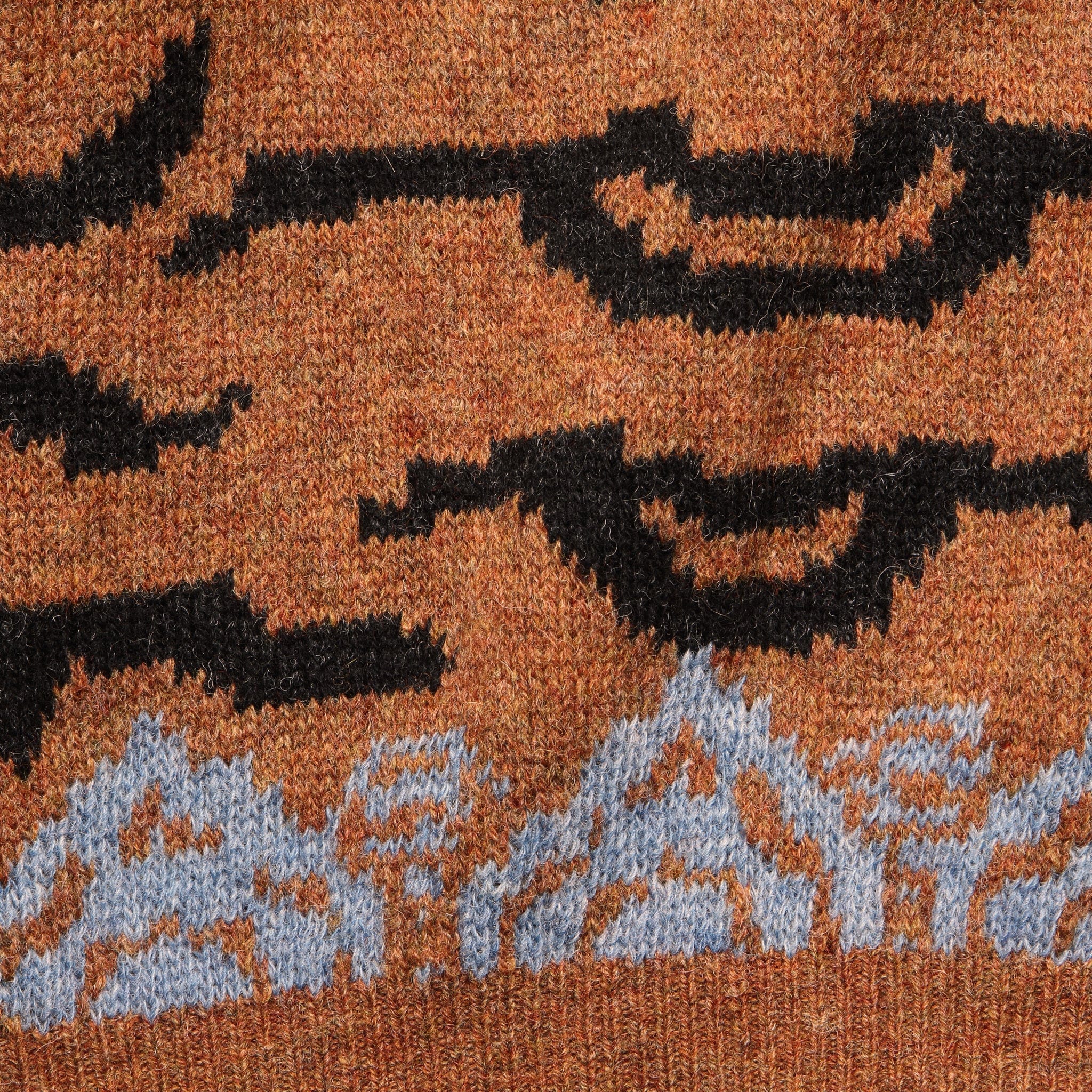 Wool Nepal Tiger Crewneck Sweater - Orange - Image 3