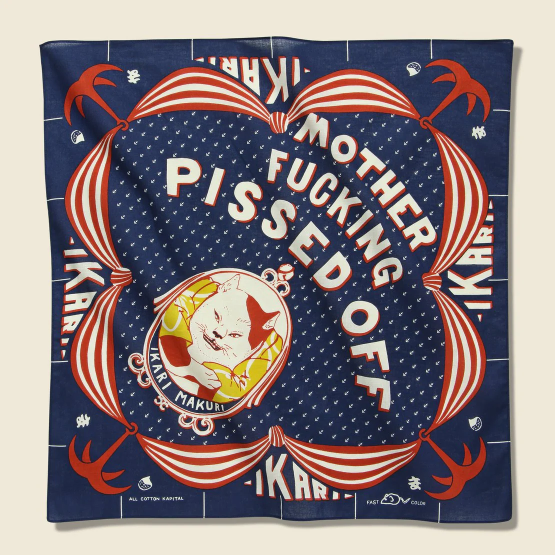 Ikarimakuri "Pissed Off" Bandana - Navy