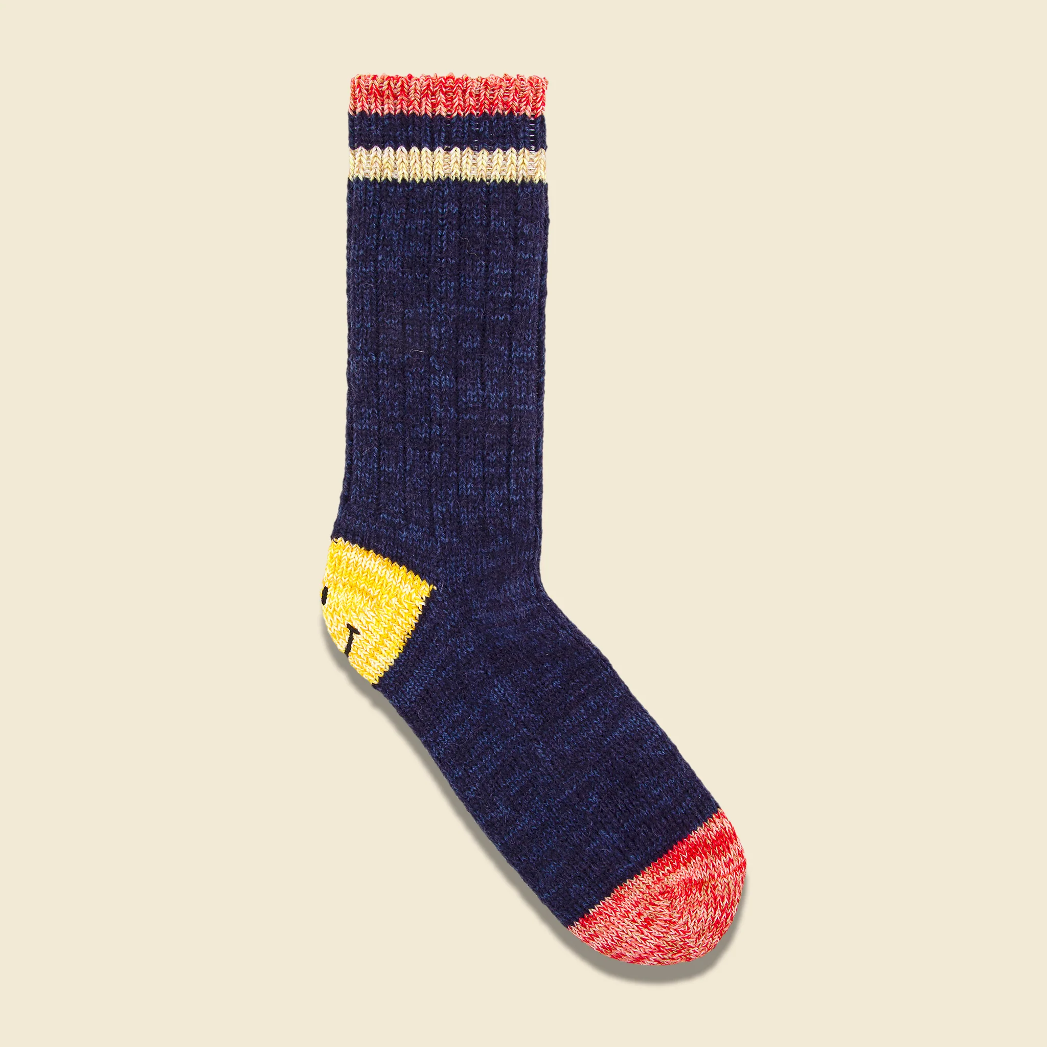 Ivy Smiley 72 Yarns Wool Socks - Navy