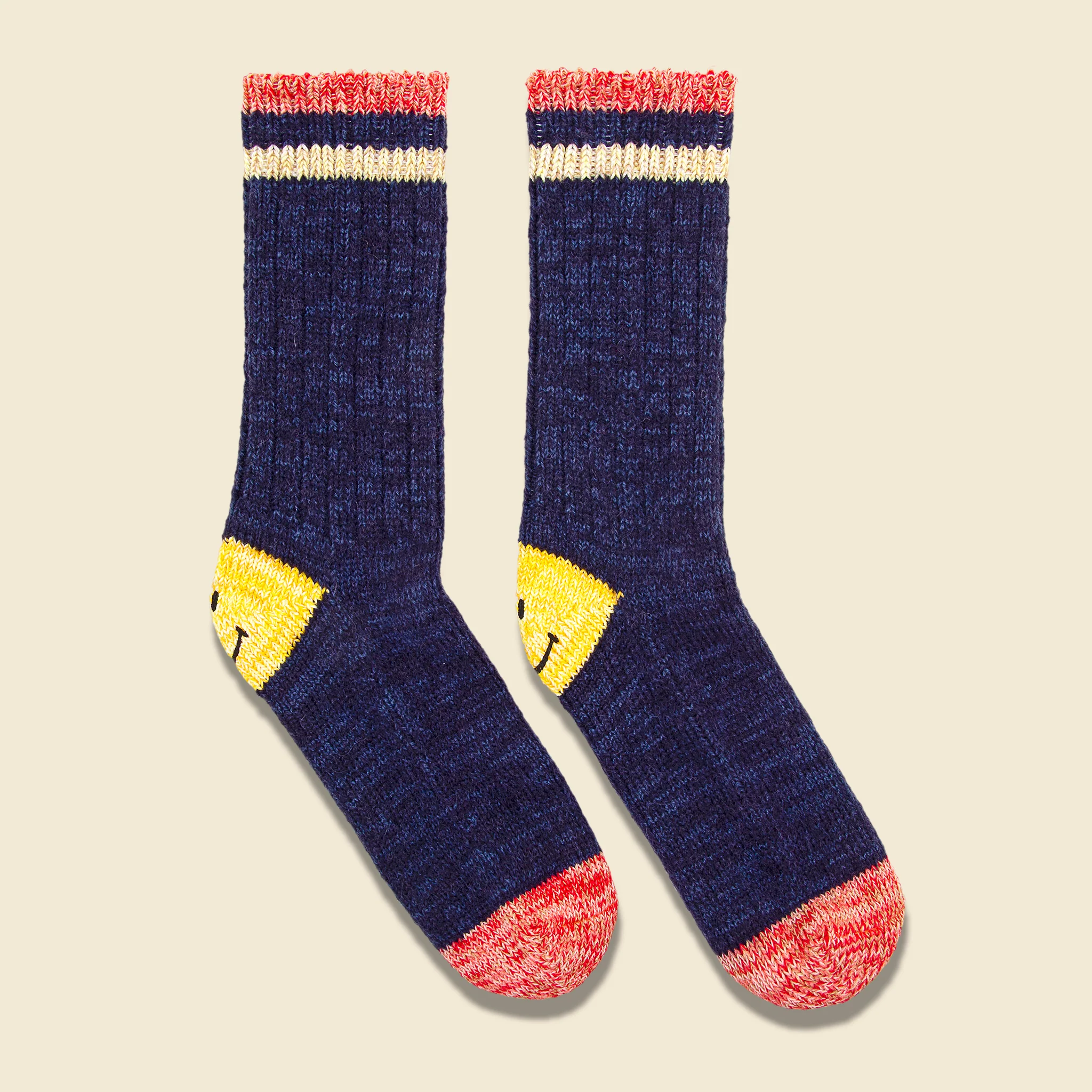 Ivy Smiley 72 Yarns Wool Socks - Navy - Image 2