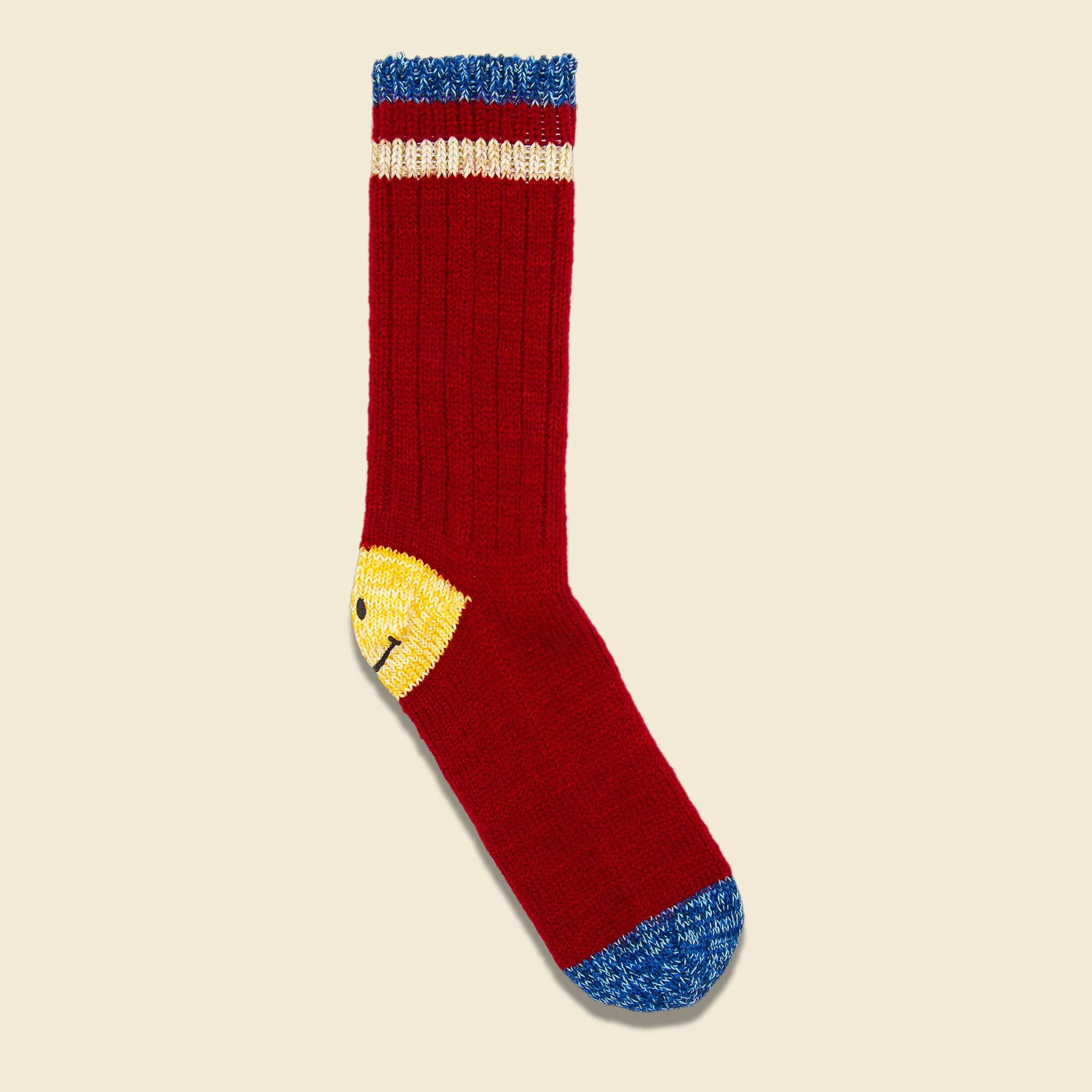 Ivy Smiley 72 Yarns Wool Socks - Red - Image 2