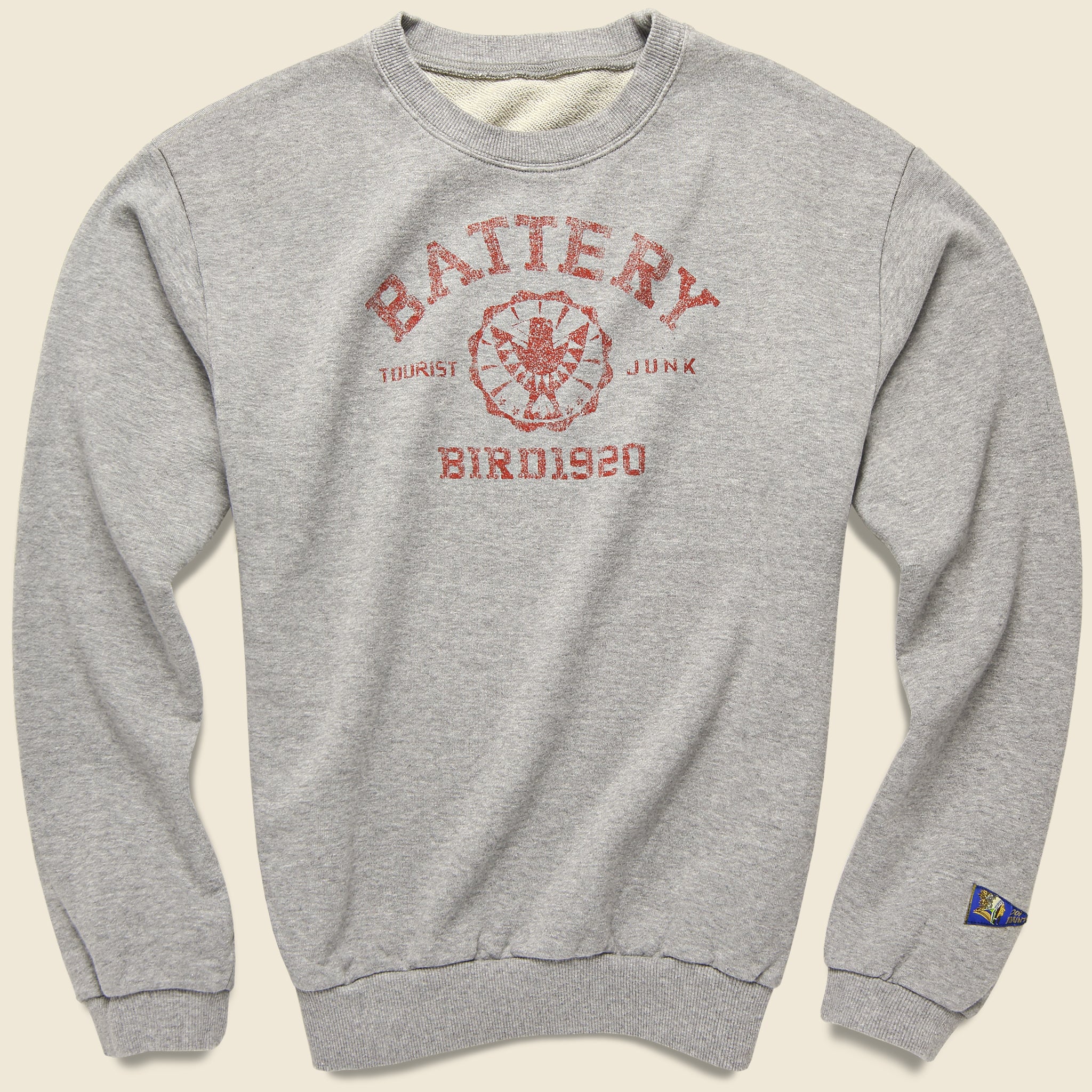 Battery Collage Fleece Sweatshirt - Grey