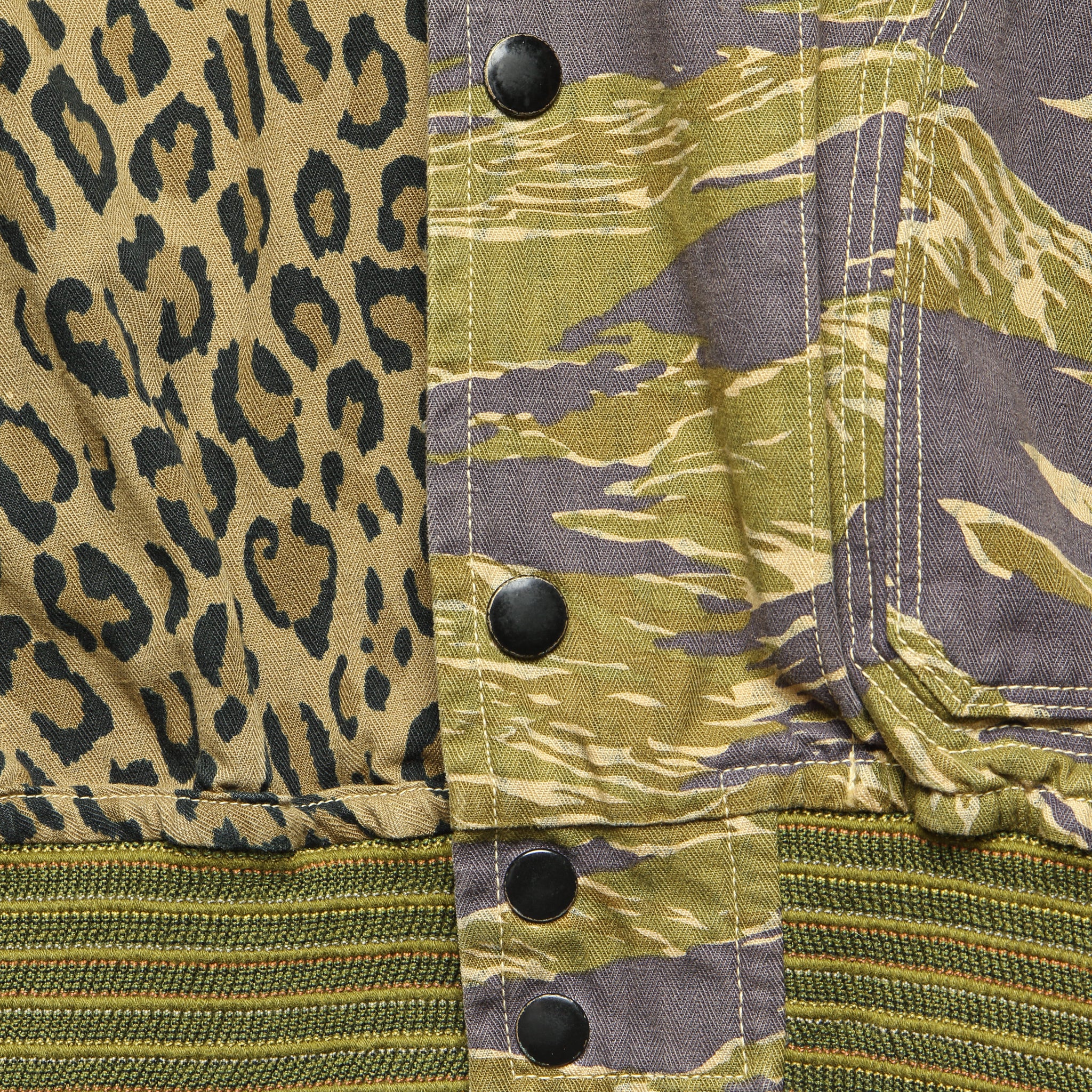 Reversible Tiger Camo & Leopard Blouson - Olive - Image 5