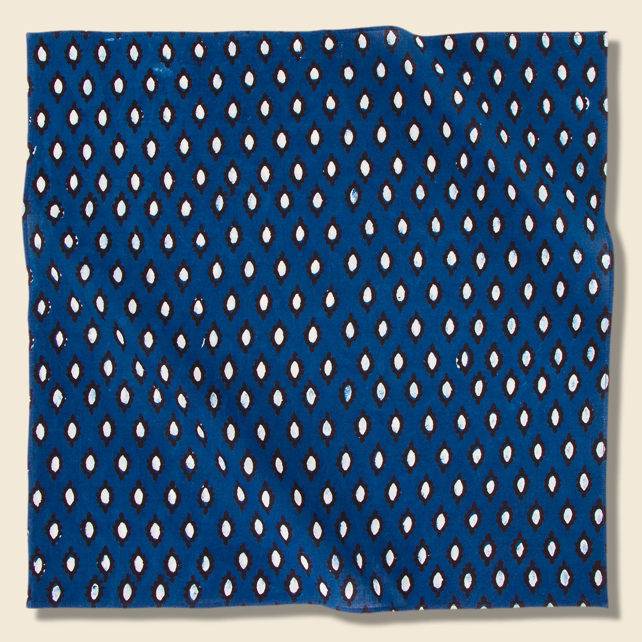 Diamond Block Print Bandana - Blue/Black