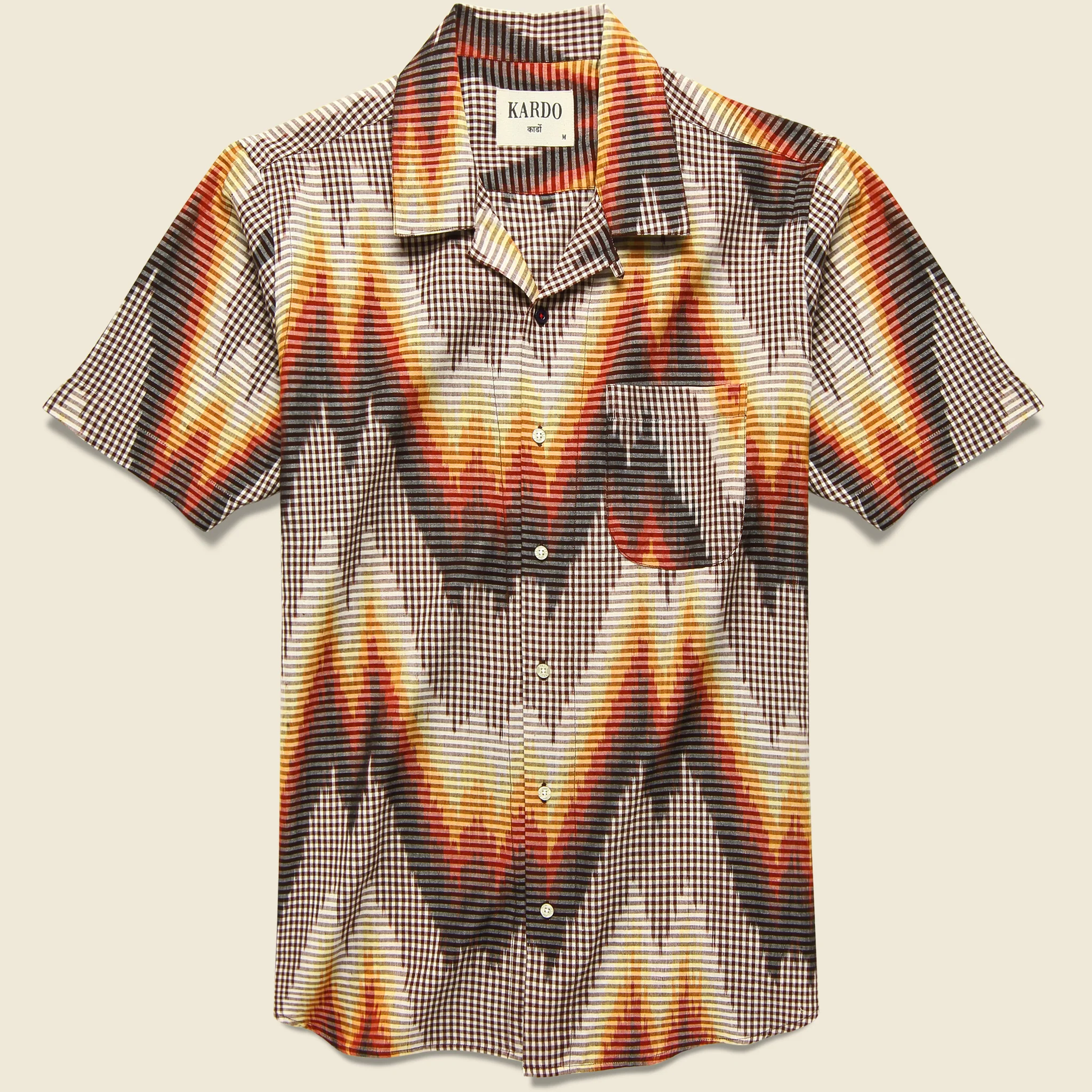 Lamar Ikat Shirt - Red/Orange