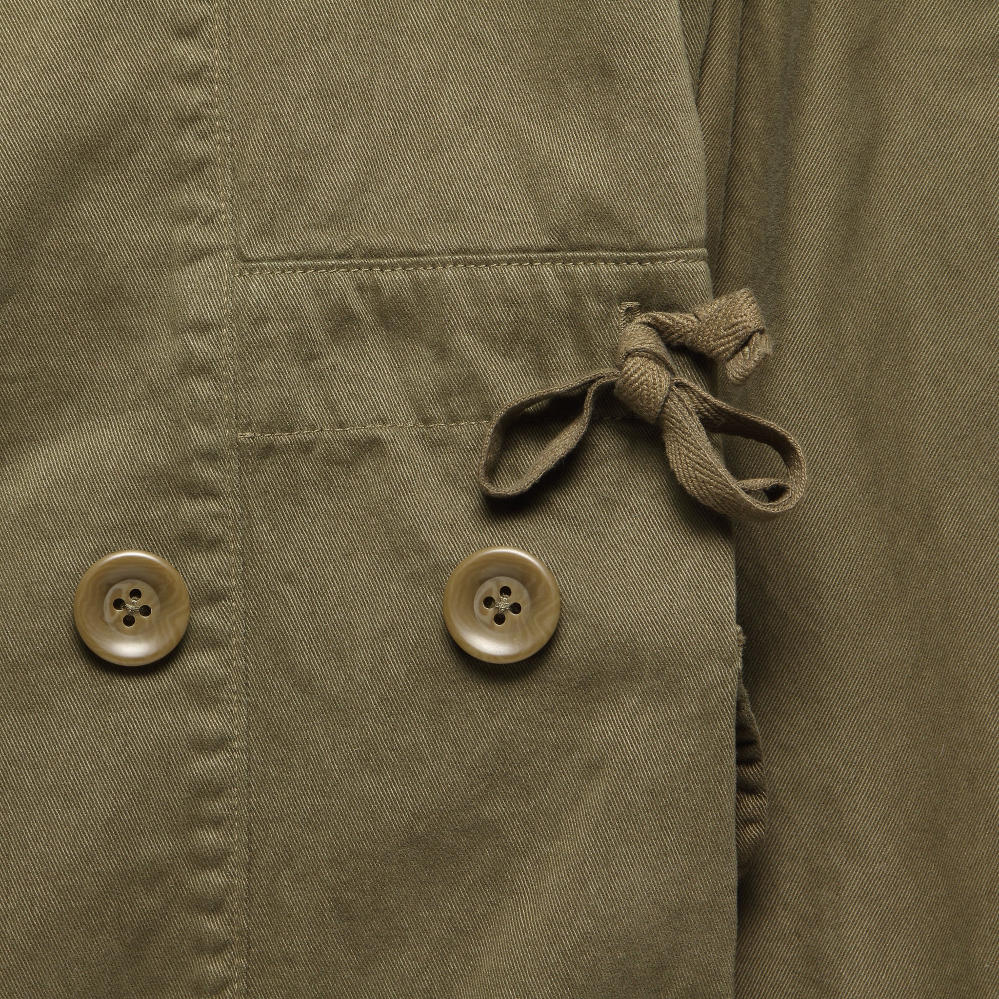 Katsuragi Cotton RING Coat - Khaki - Image 3