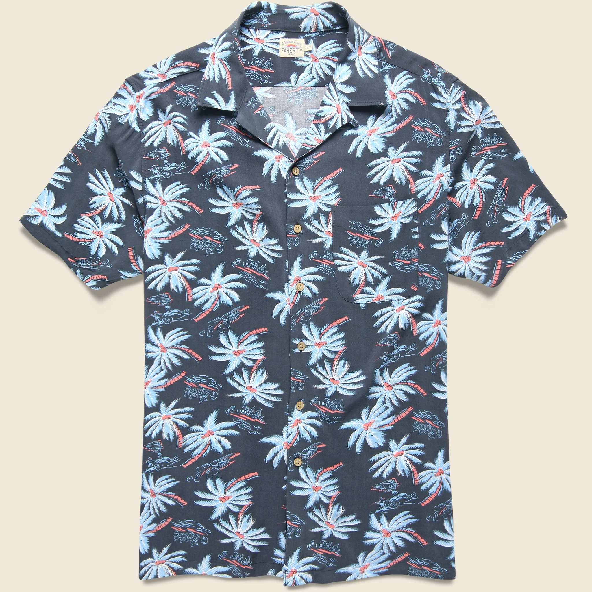 Kona Camp Shirt - Midnight Palm Hawaiian