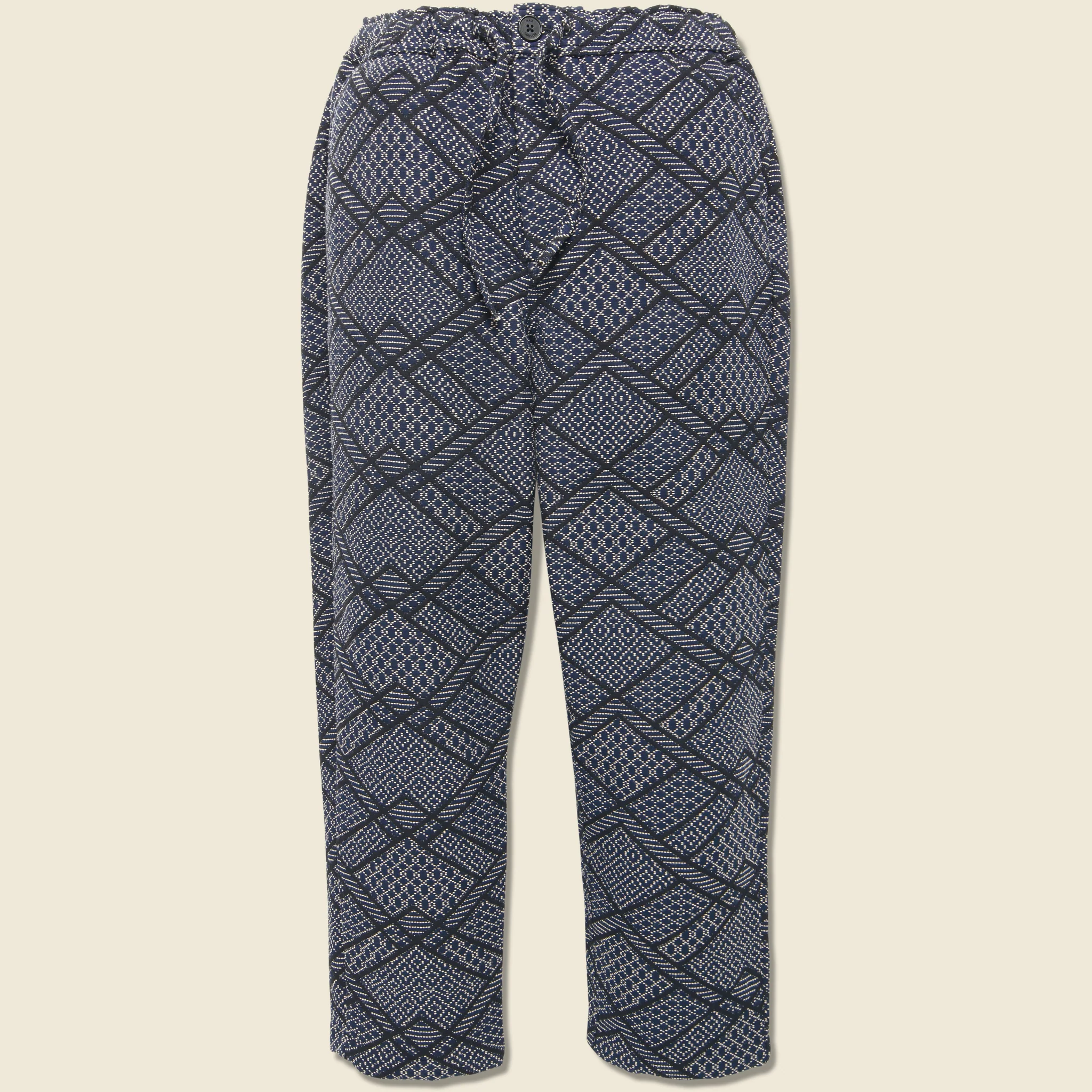 Kurt Trouser - Diamond Stitch Jacquard Navy