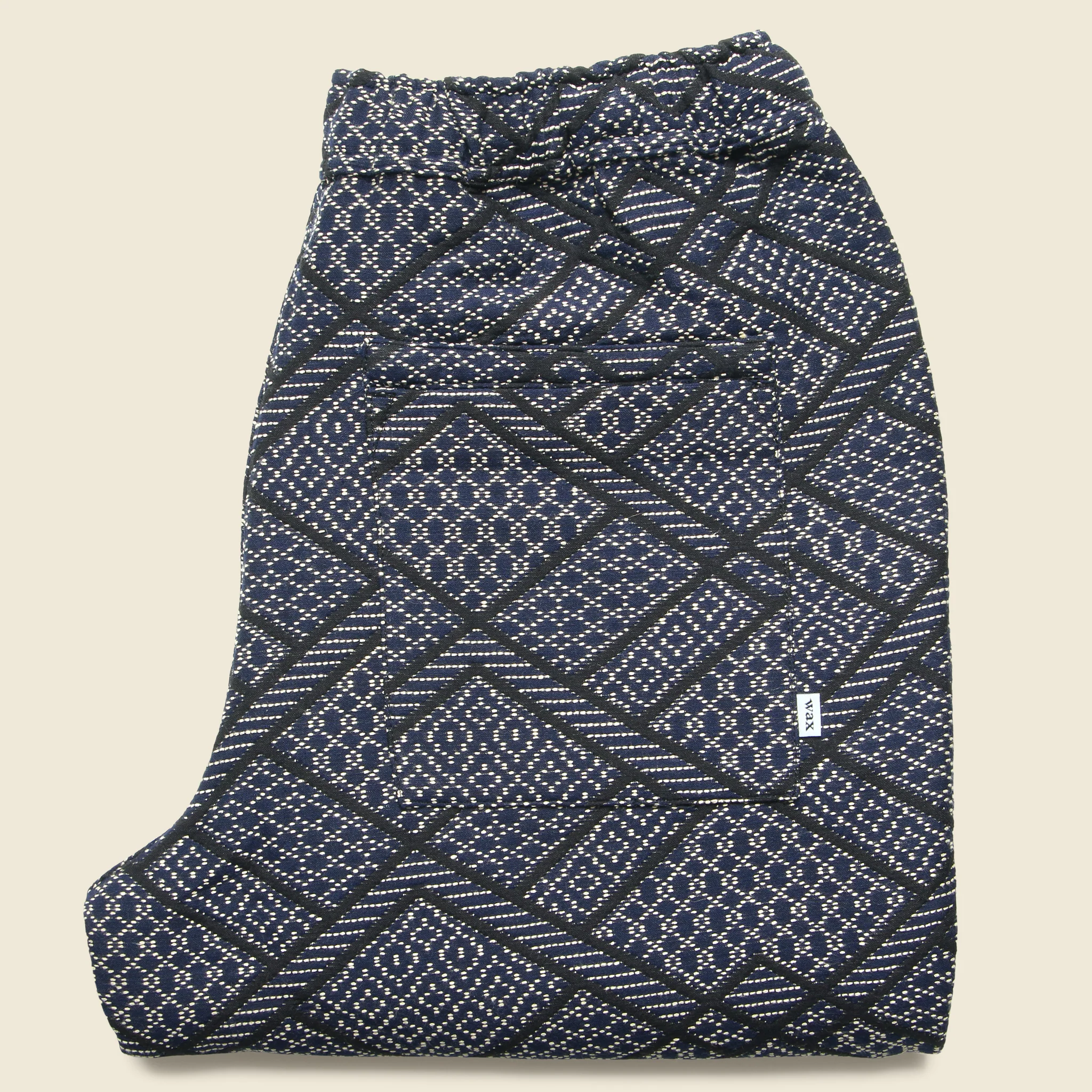Kurt Trouser - Diamond Stitch Jacquard Navy - Image 3