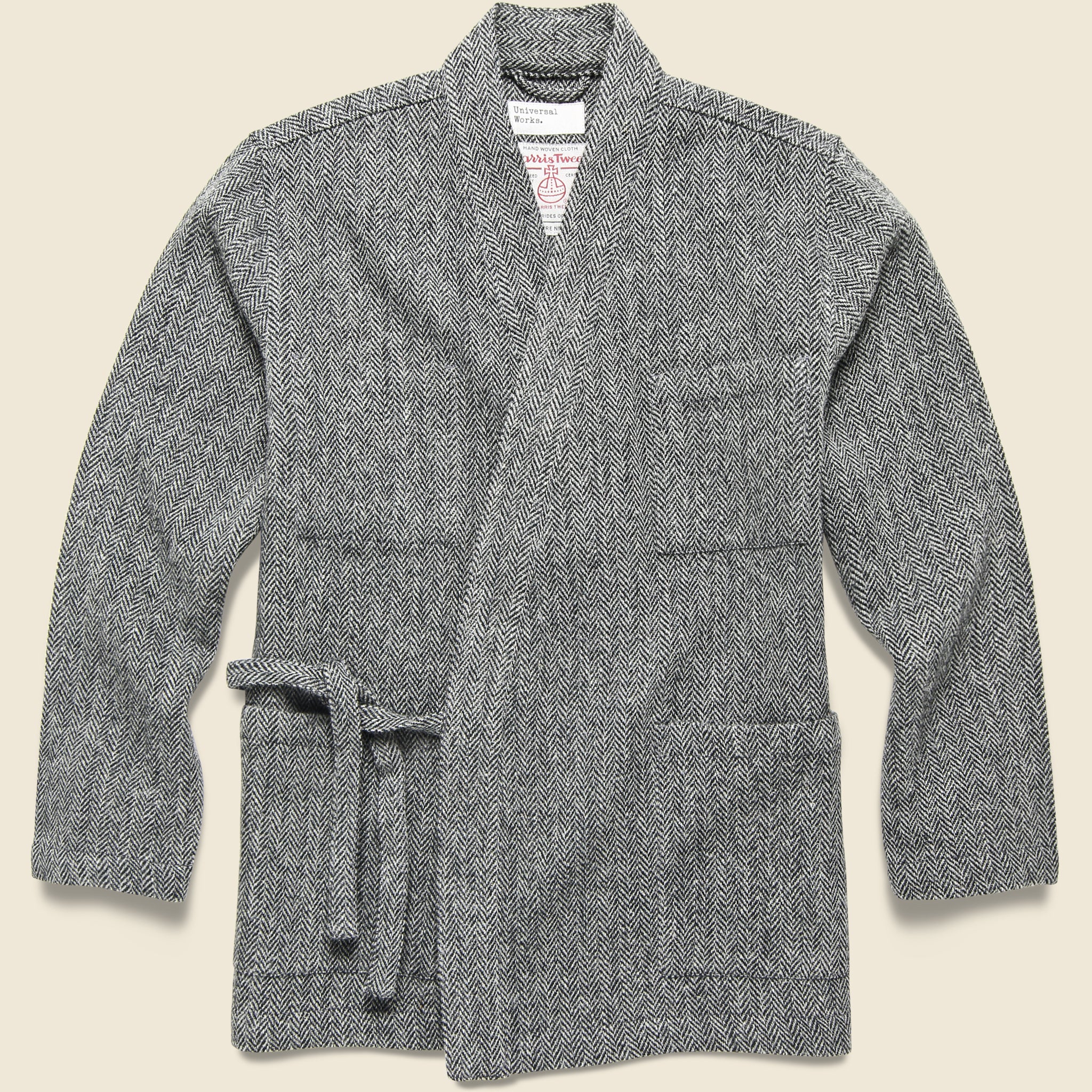 Kyoto Work Jacket - Grey Herrinbone Harris Tweed