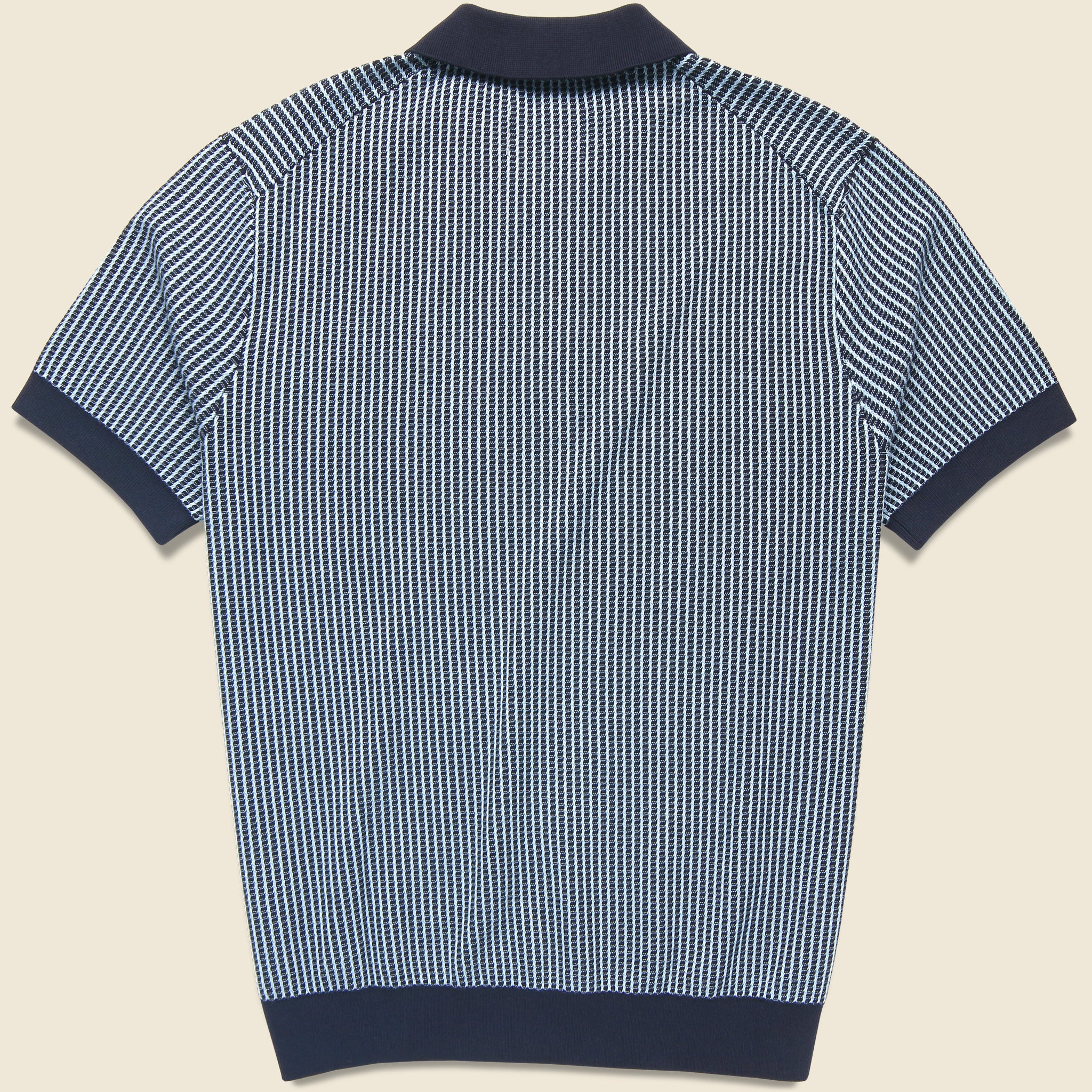 Ladder Stripe Turin Polo - Navy - Image 3