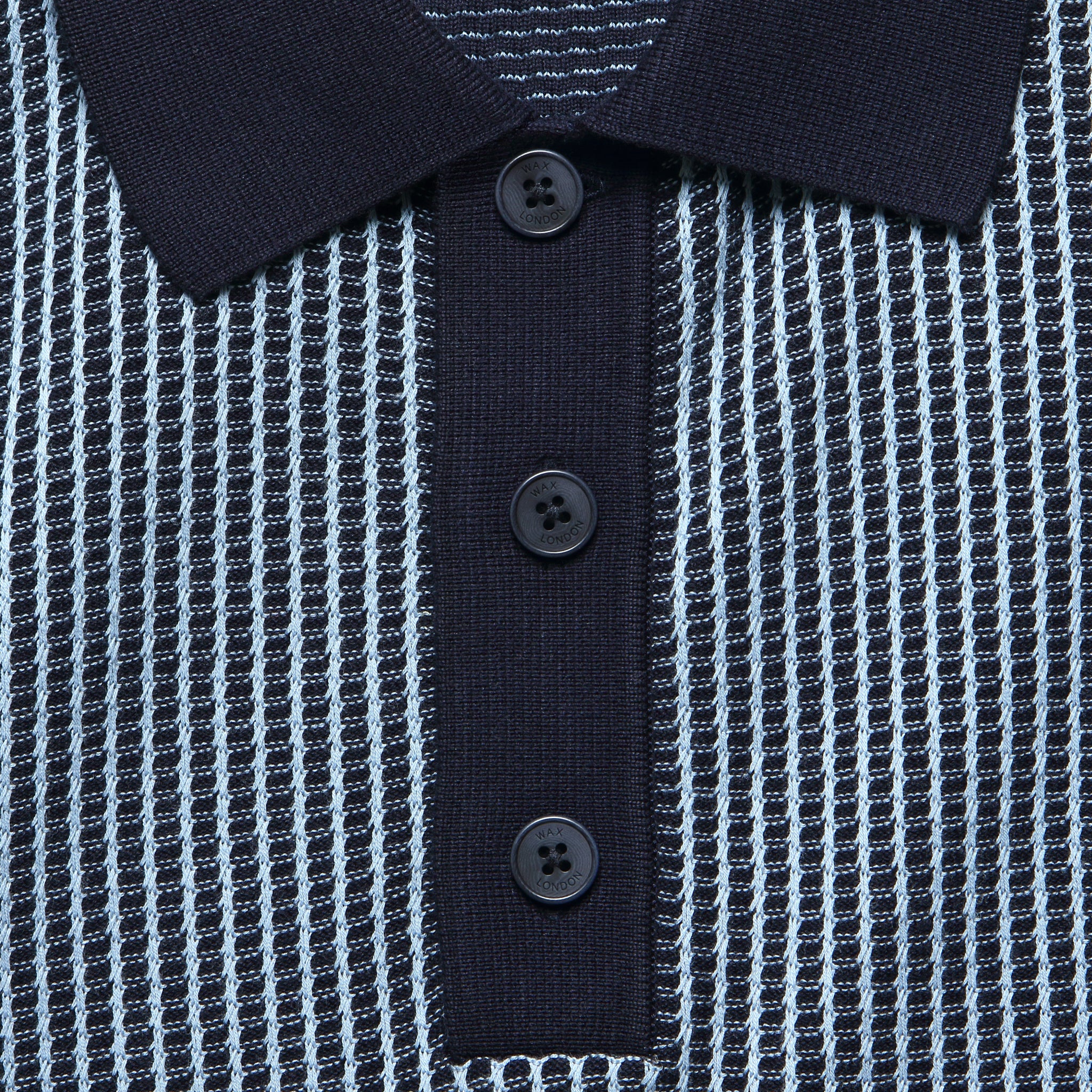 Ladder Stripe Turin Polo - Navy - Image 4